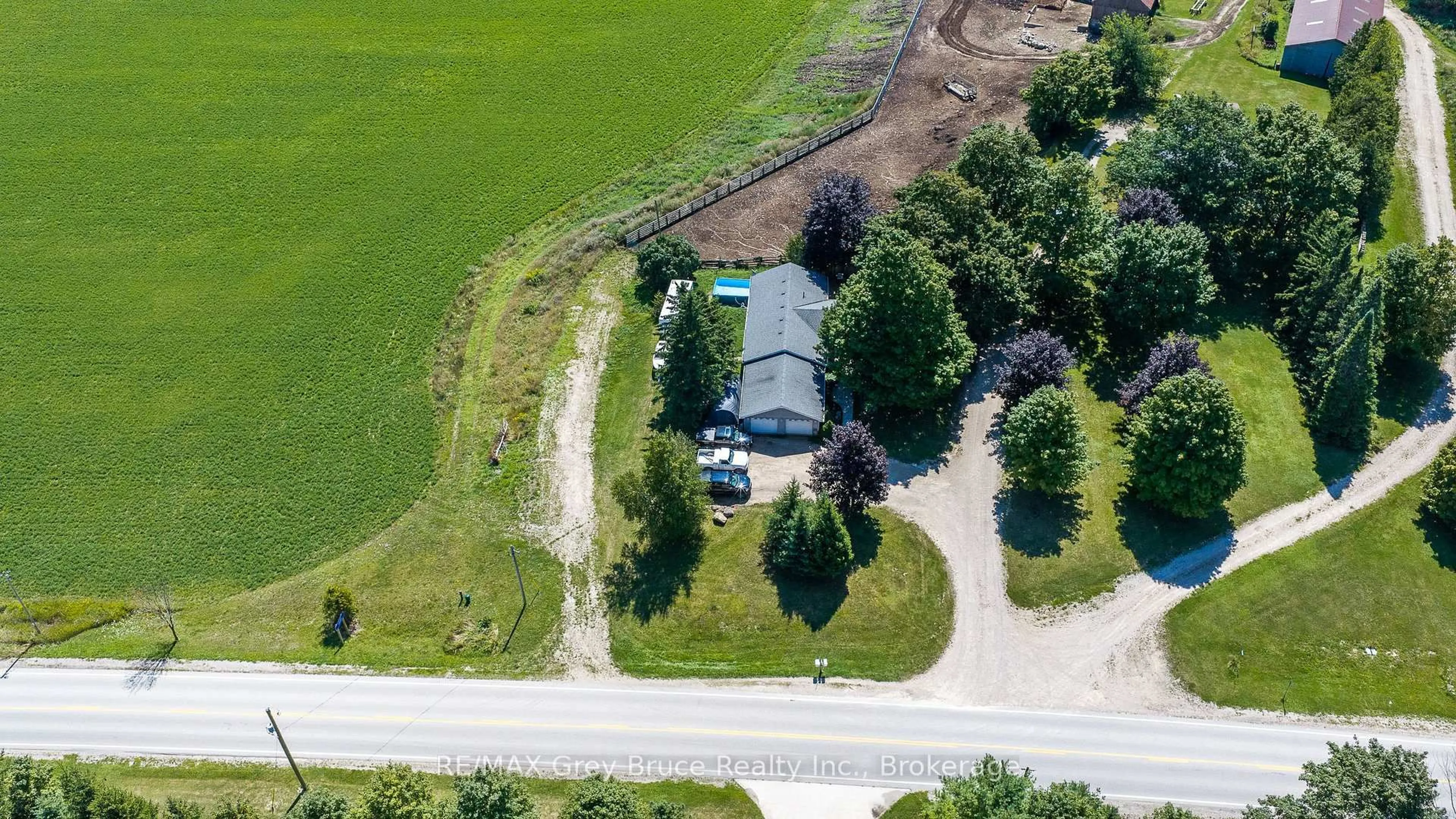 A pic from outside/outdoor area/front of a property/back of a property/a pic from drone, street for 21486 Grey 16 Rd, Chatsworth Ontario N0H 2N0