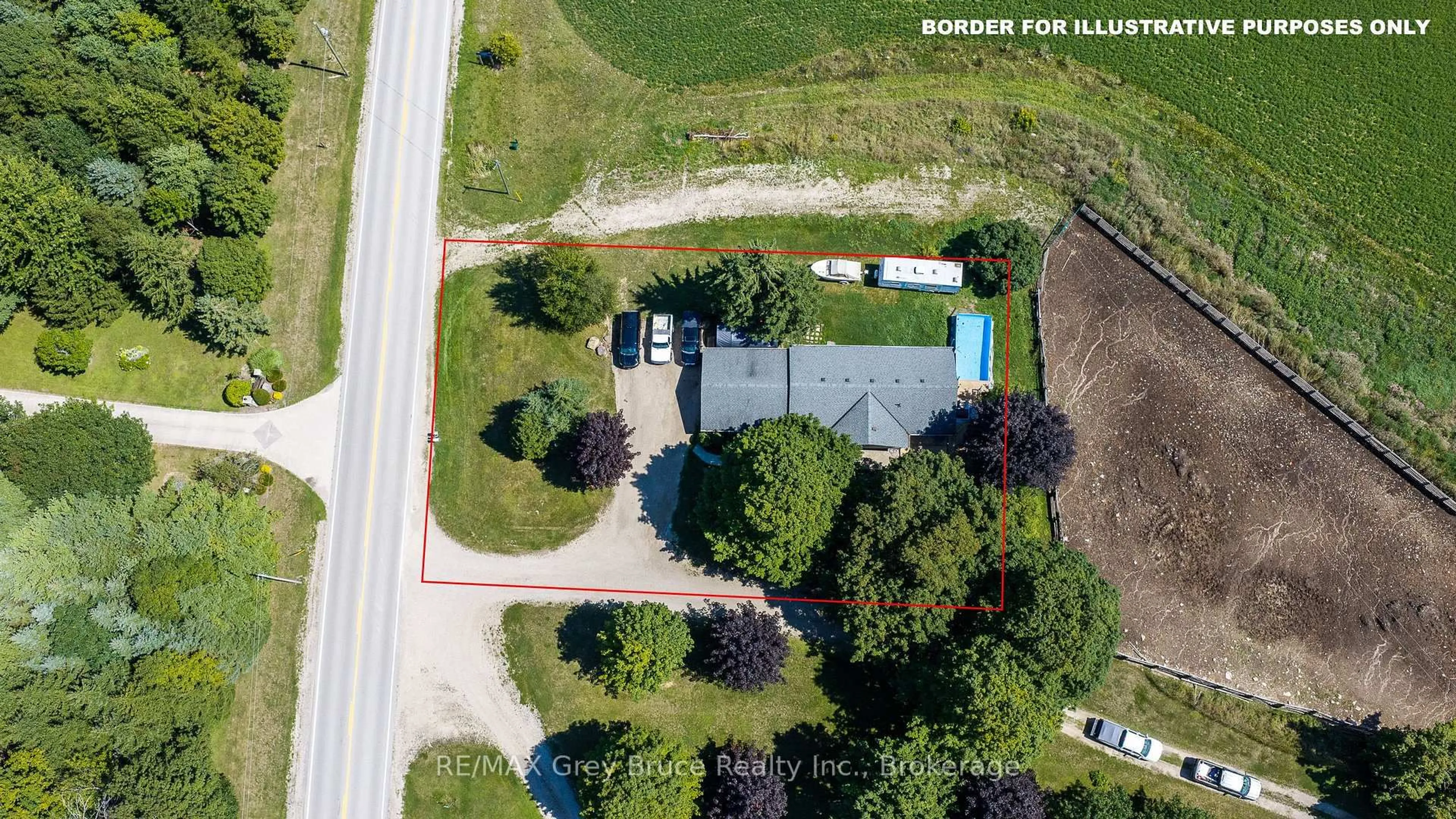 A pic from outside/outdoor area/front of a property/back of a property/a pic from drone, street for 21486 Grey 16 Rd, Chatsworth Ontario N0H 2N0