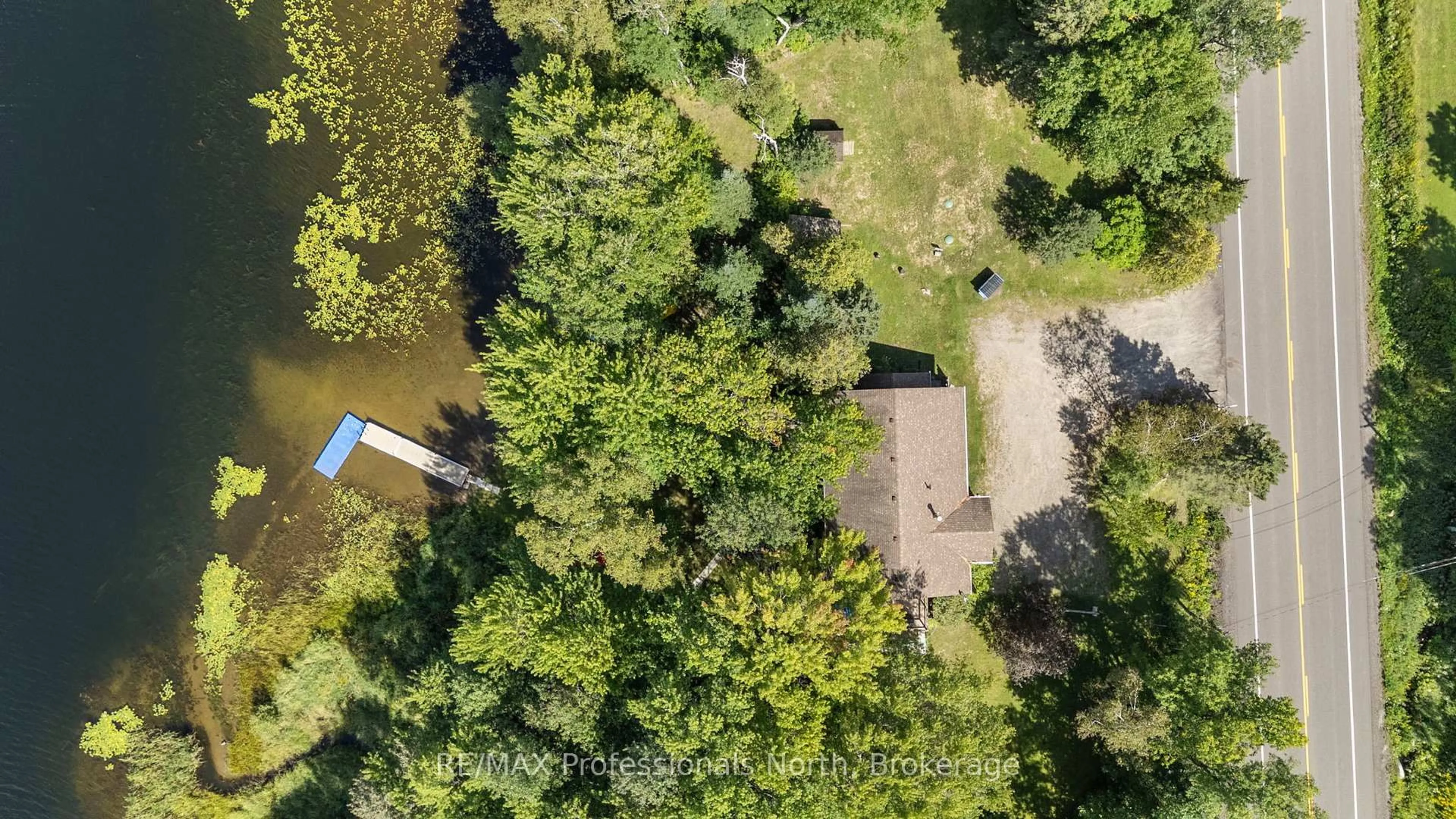 A pic from outside/outdoor area/front of a property/back of a property/a pic from drone, forest/trees view for 11357 Highway 118, Dysart et al Ontario K0M 1S0