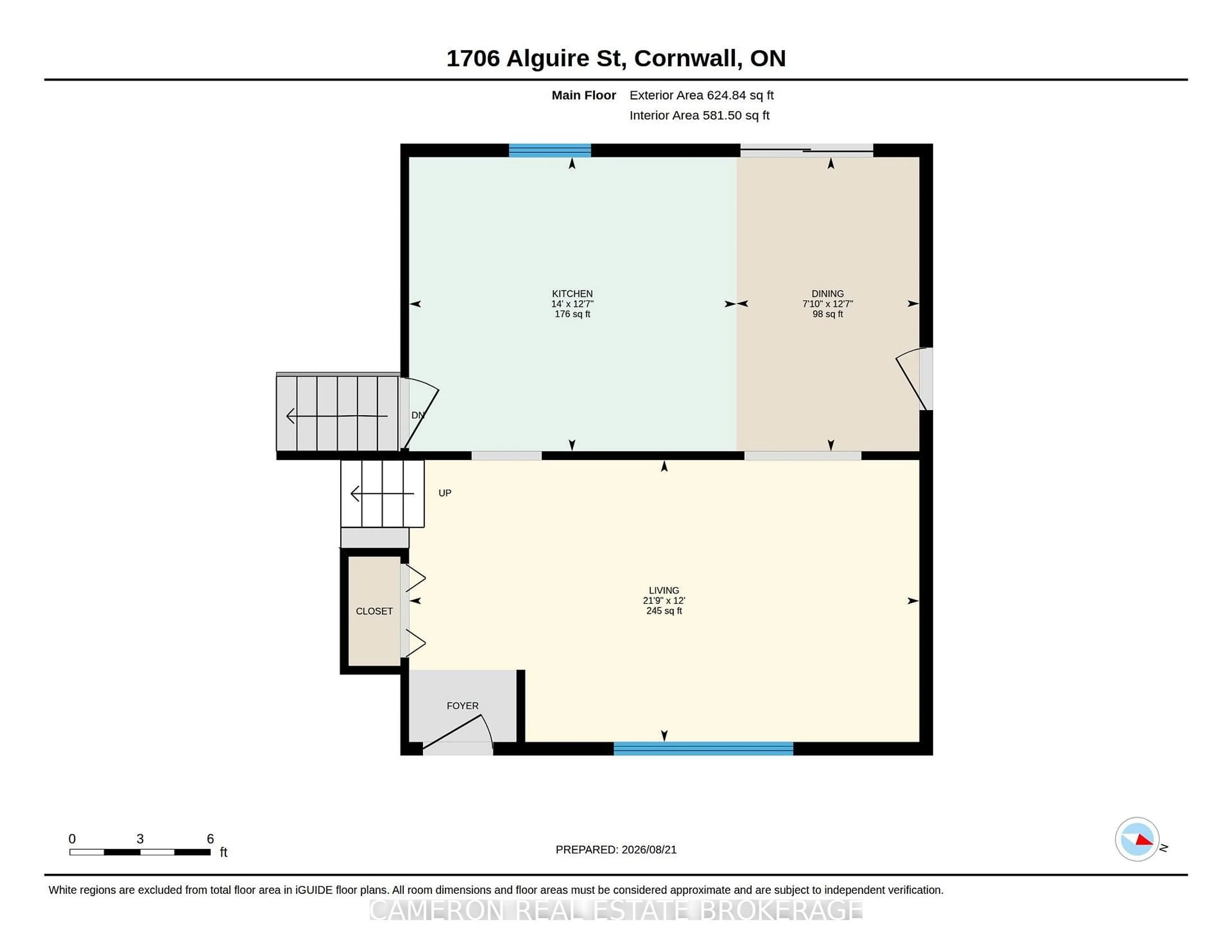 Floor plan for 1706 Alguire St, Cornwall Ontario K6J 3N2