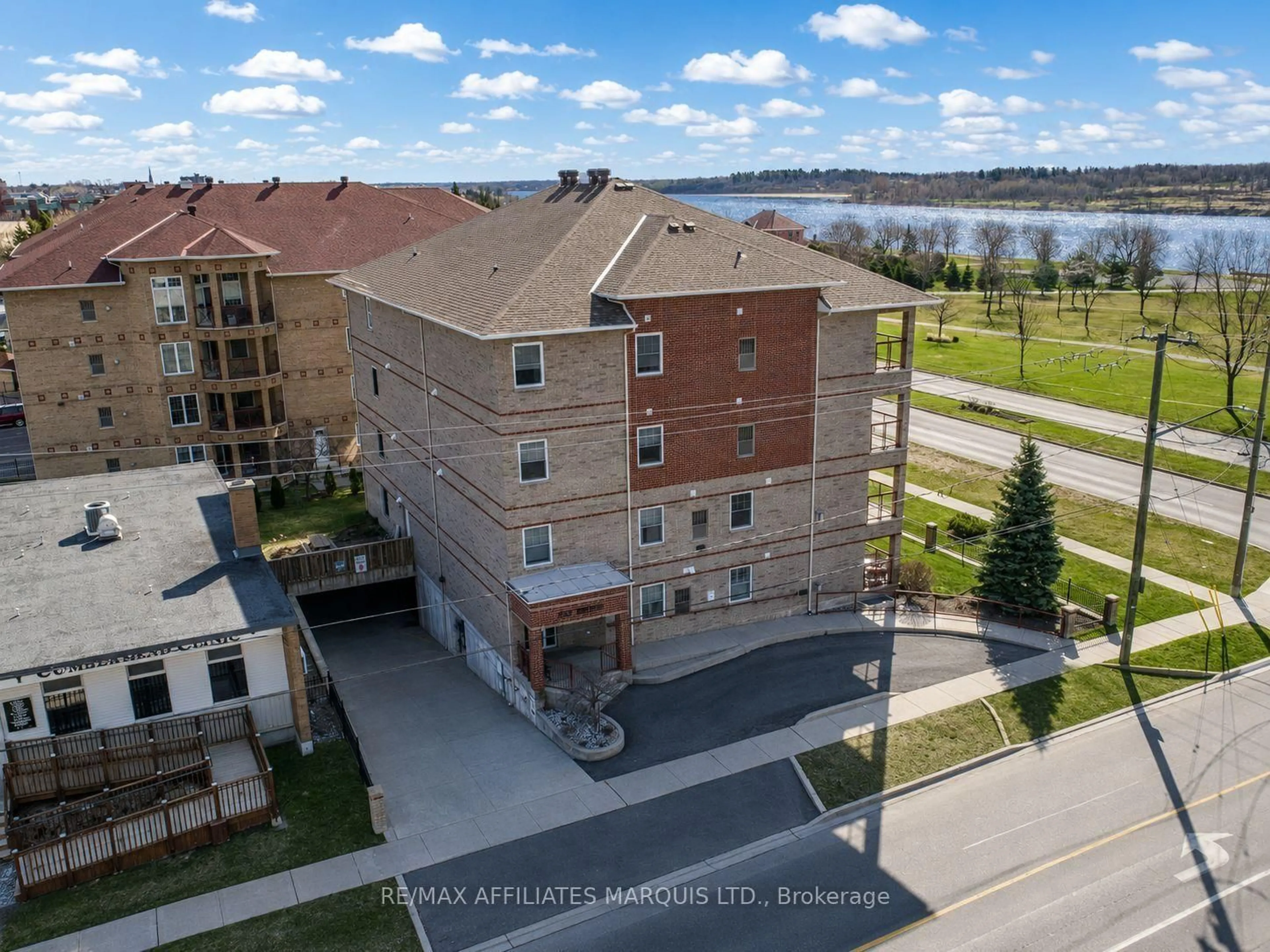 A pic from outside/outdoor area/front of a property/back of a property/a pic from drone, water/lake/river/ocean view for 341 Water St #402, Cornwall Ontario K6J 1A5