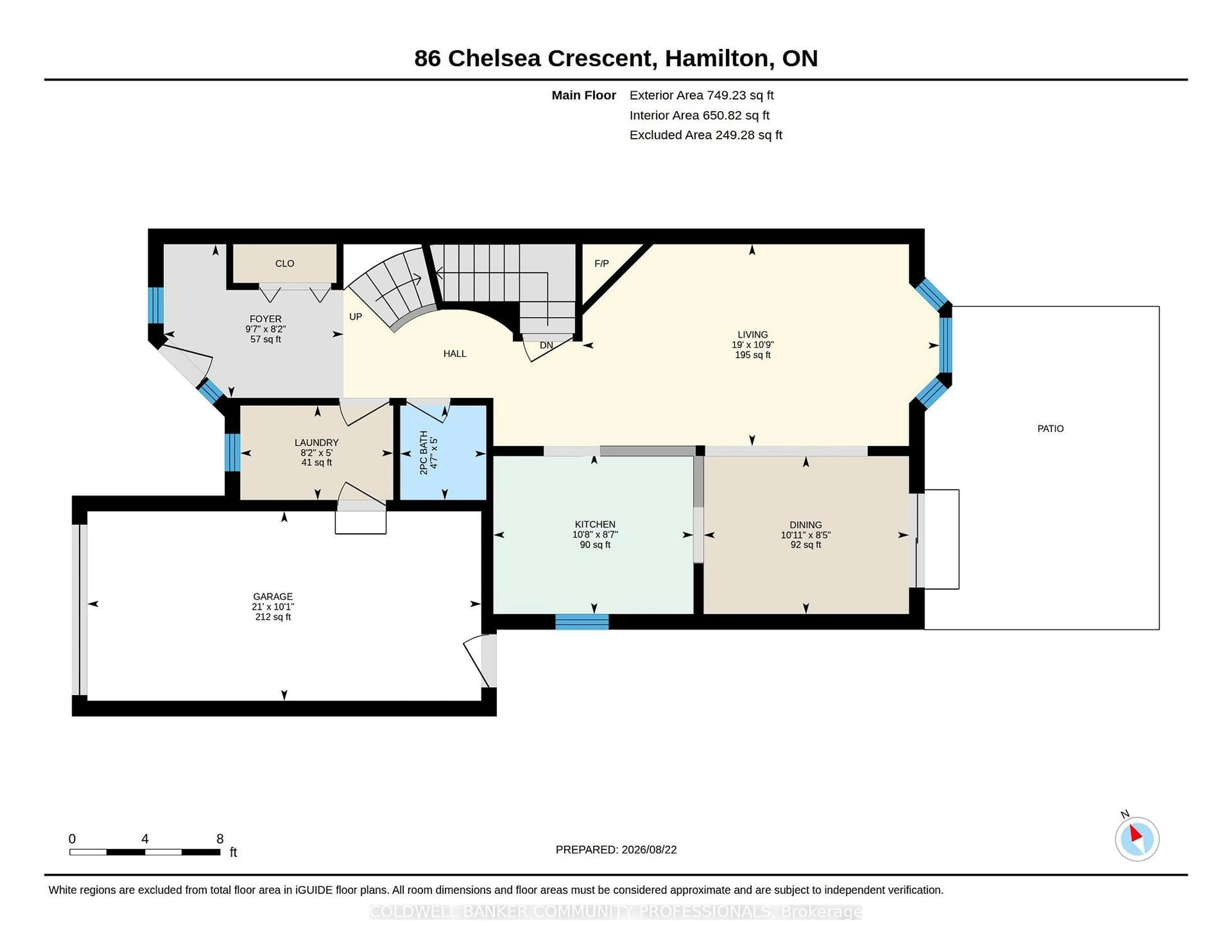 Floor plan for 86 Chelsea Cres, Hamilton Ontario L8E 5R8