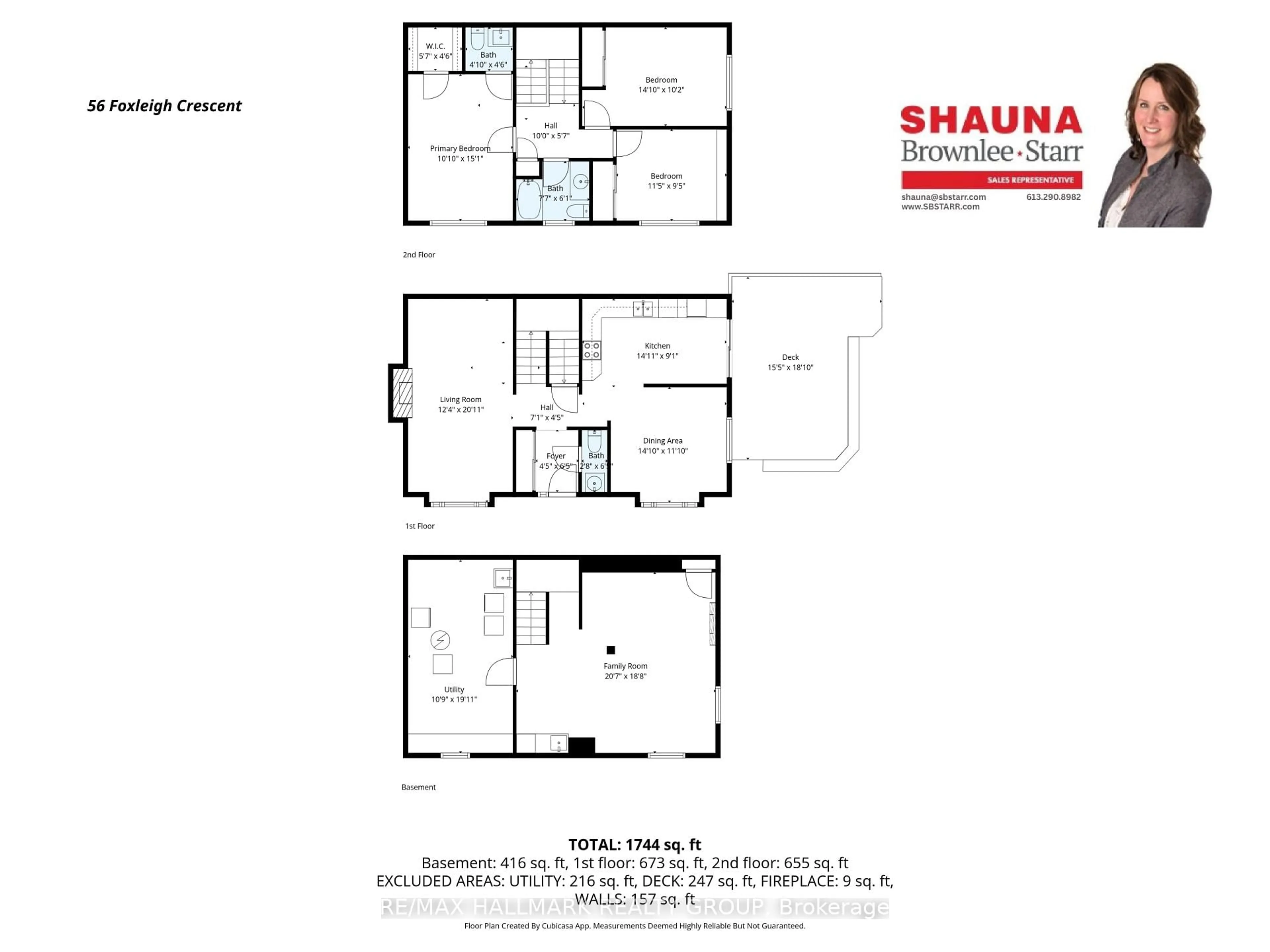 Floor plan for 56 Foxleigh Cres, Kanata Ontario K2M 1B7