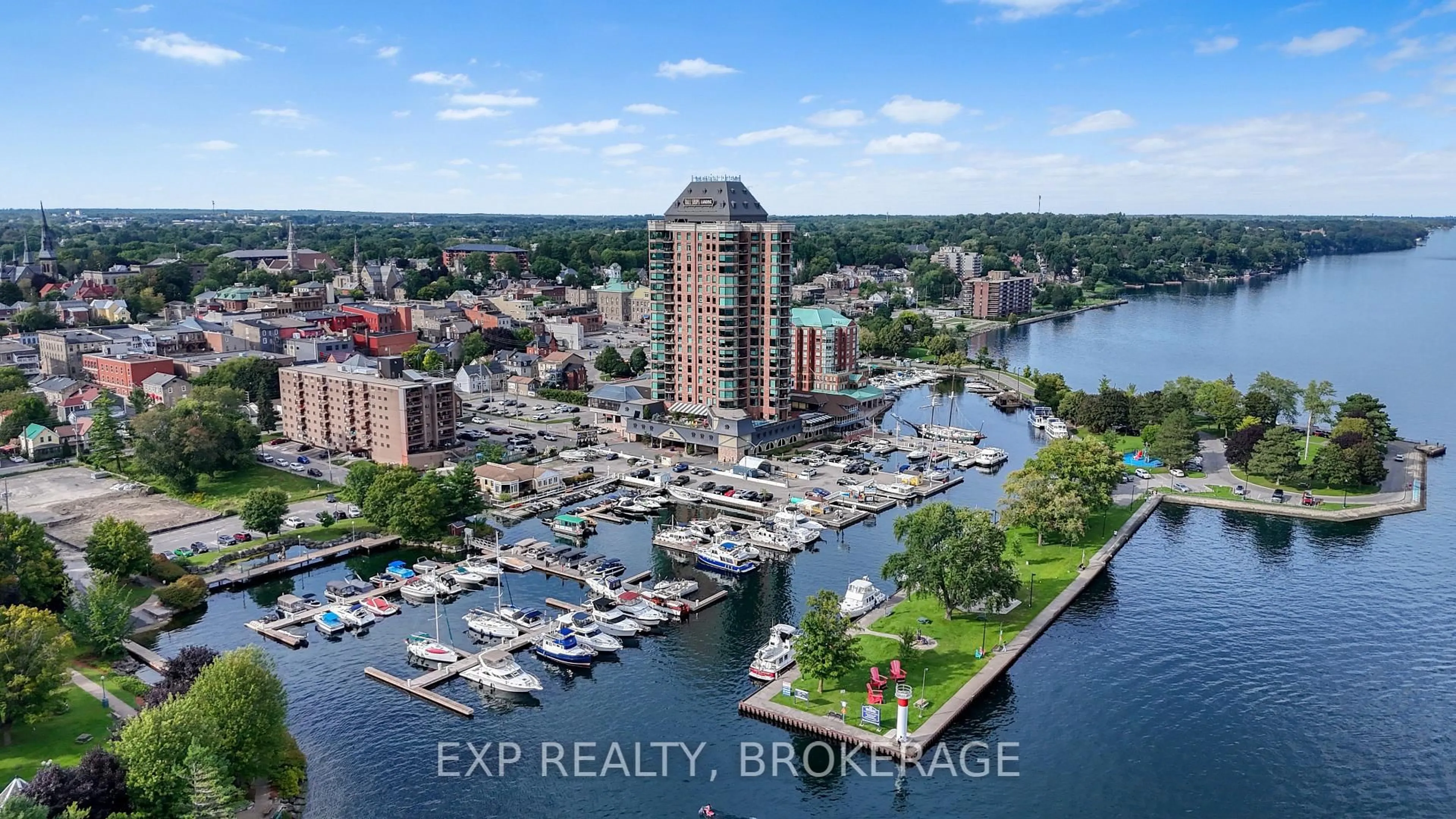 A pic from outside/outdoor area/front of a property/back of a property/a pic from drone, water/lake/river/ocean view for 15 ST ANDREW St #1802, Brockville Ontario K6V 0B8