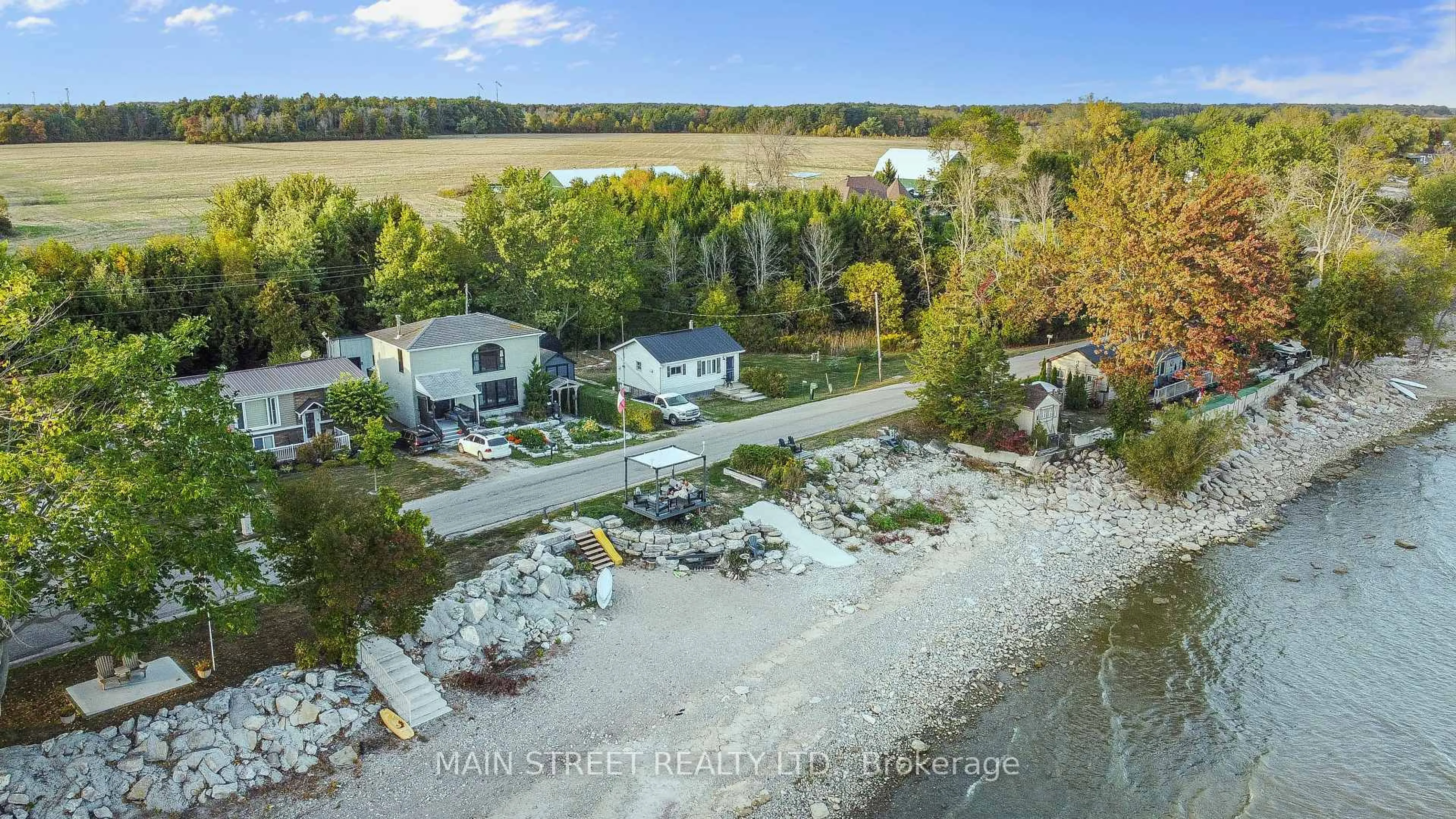 A pic from outside/outdoor area/front of a property/back of a property/a pic from drone, water/lake/river/ocean view for 1275 Lakeshore Rd, Haldimand Ontario N0A 1P0
