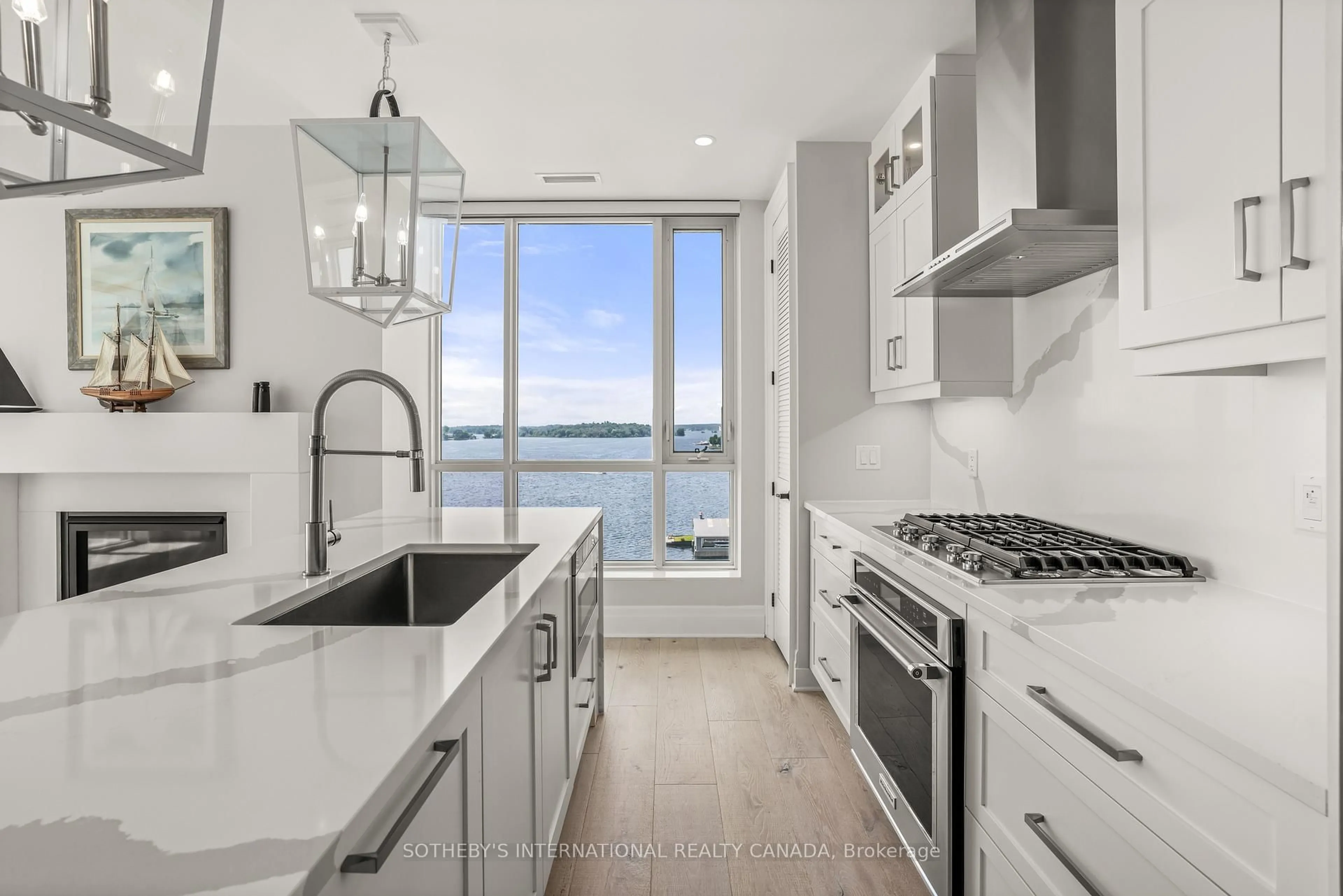 Contemporary kitchen, ceramic/tile floor for 129A South St #606, Gananoque Ontario K7G 0A9