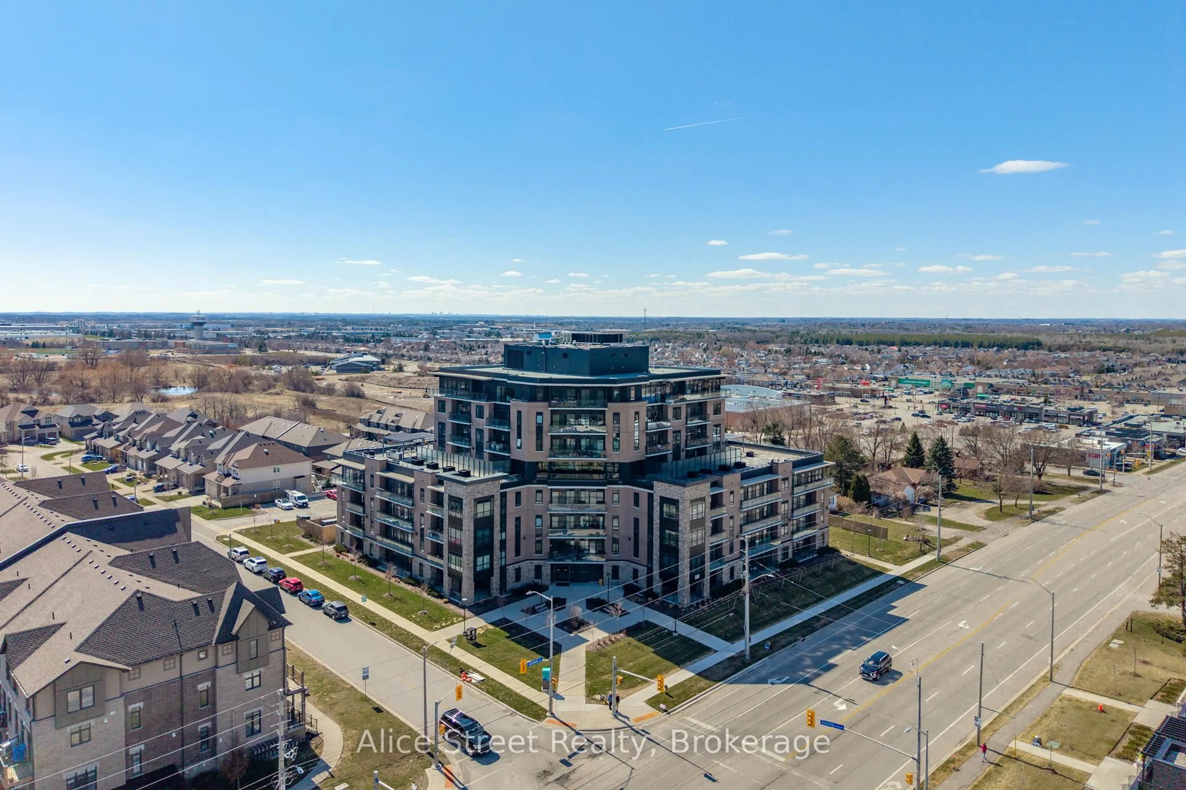 A pic from outside/outdoor area/front of a property/back of a property/a pic from drone, city buildings view from balcony for 332 Gosling Gardens, Guelph Gdns #2, Guelph Ontario N1L 0P8