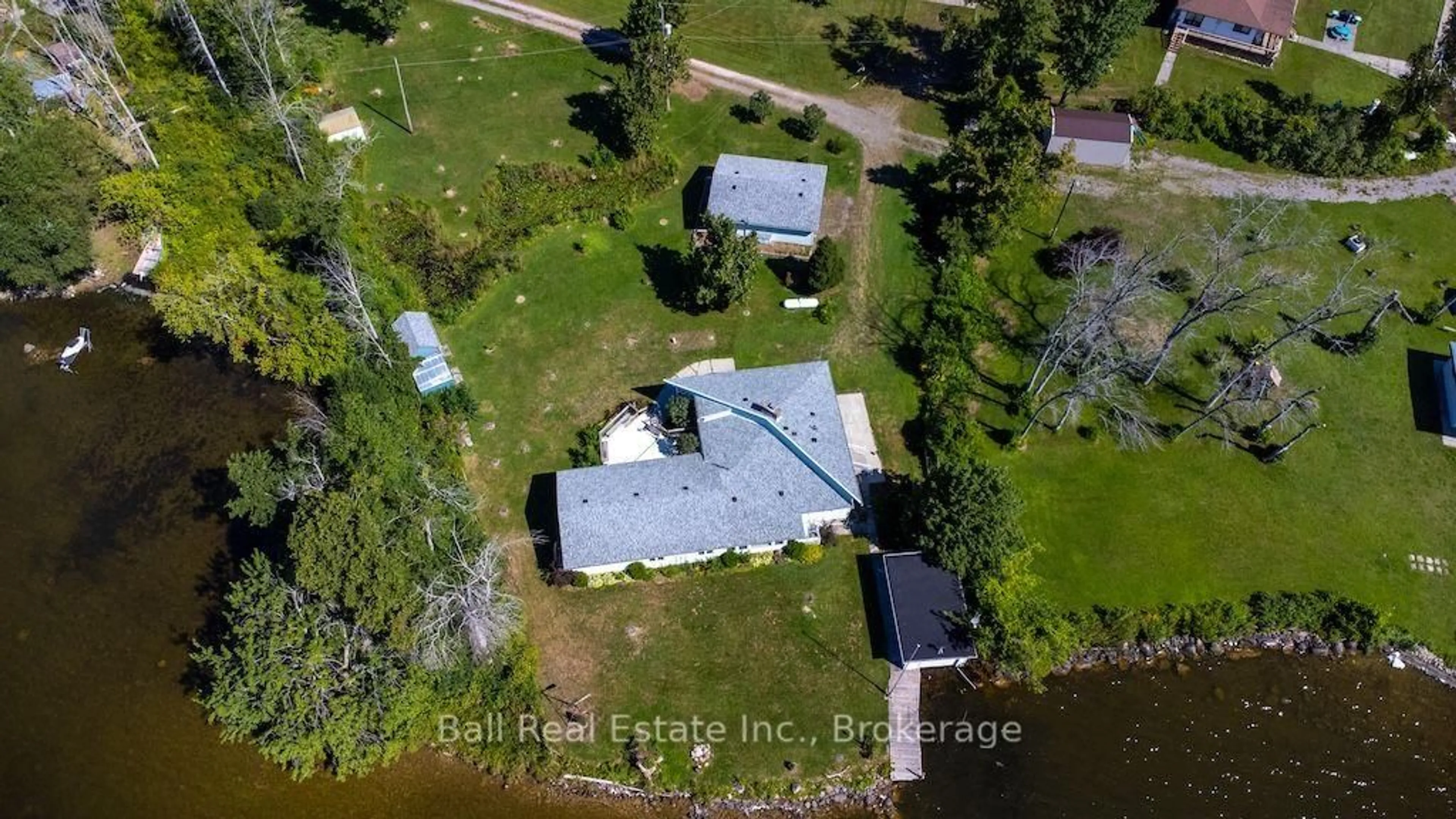 A pic from outside/outdoor area/front of a property/back of a property/a pic from drone, water/lake/river/ocean view for 533 Shady Point Lane, Asphodel-Norwood Ontario K0L 1Y0
