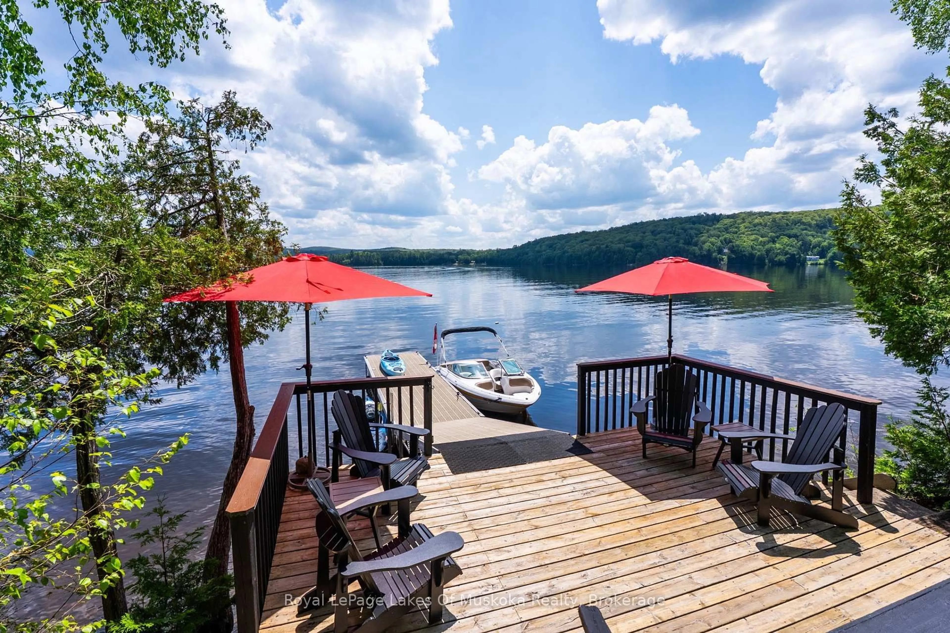 Patio, water/lake/river/ocean view for 73 Fog Fire Point Lane, Kearney Ontario P0A 1M0