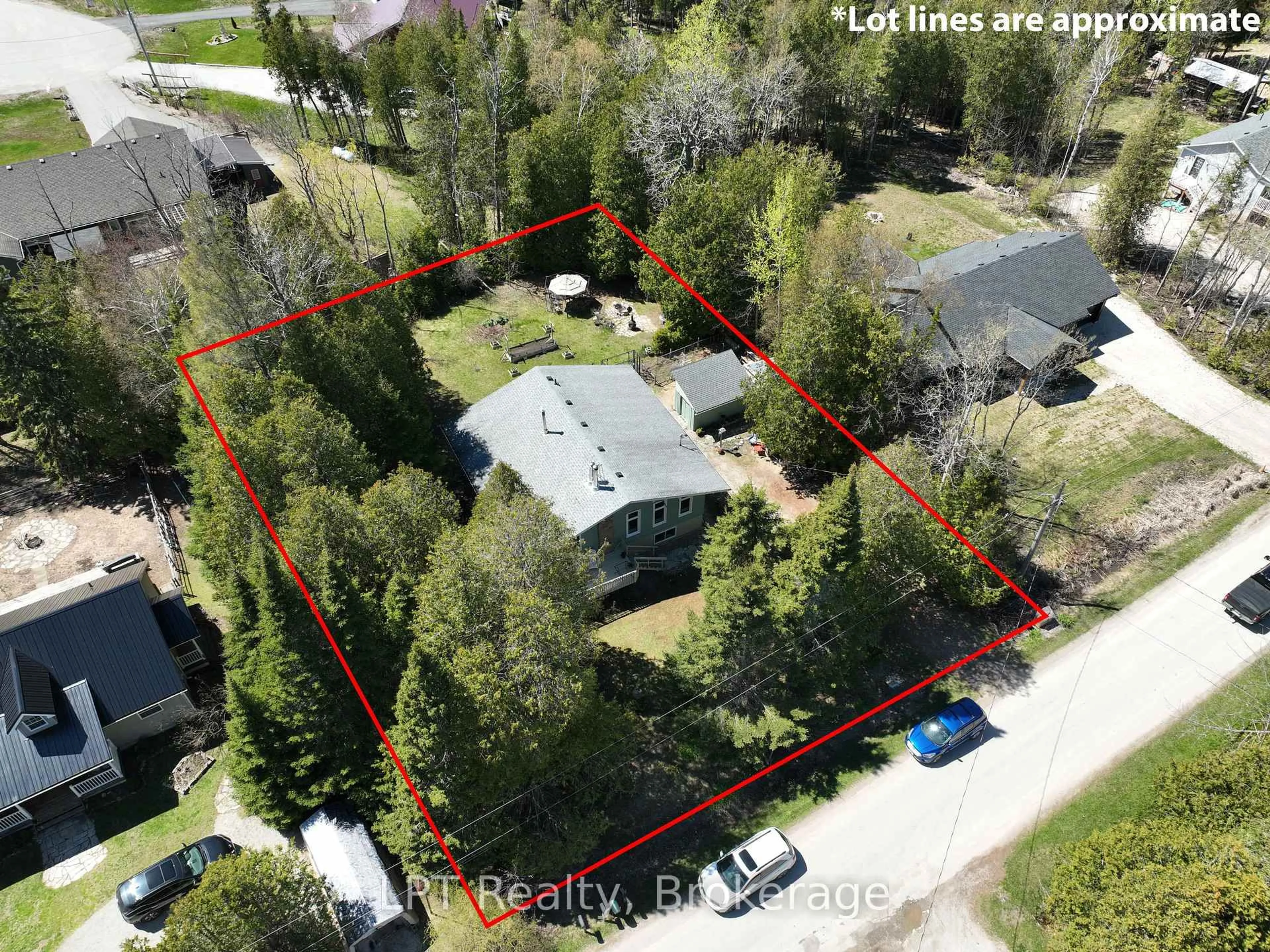 A pic from outside/outdoor area/front of a property/back of a property/a pic from drone, street for 42 William Crt, South Bruce Peninsula Ontario N0H 2T0