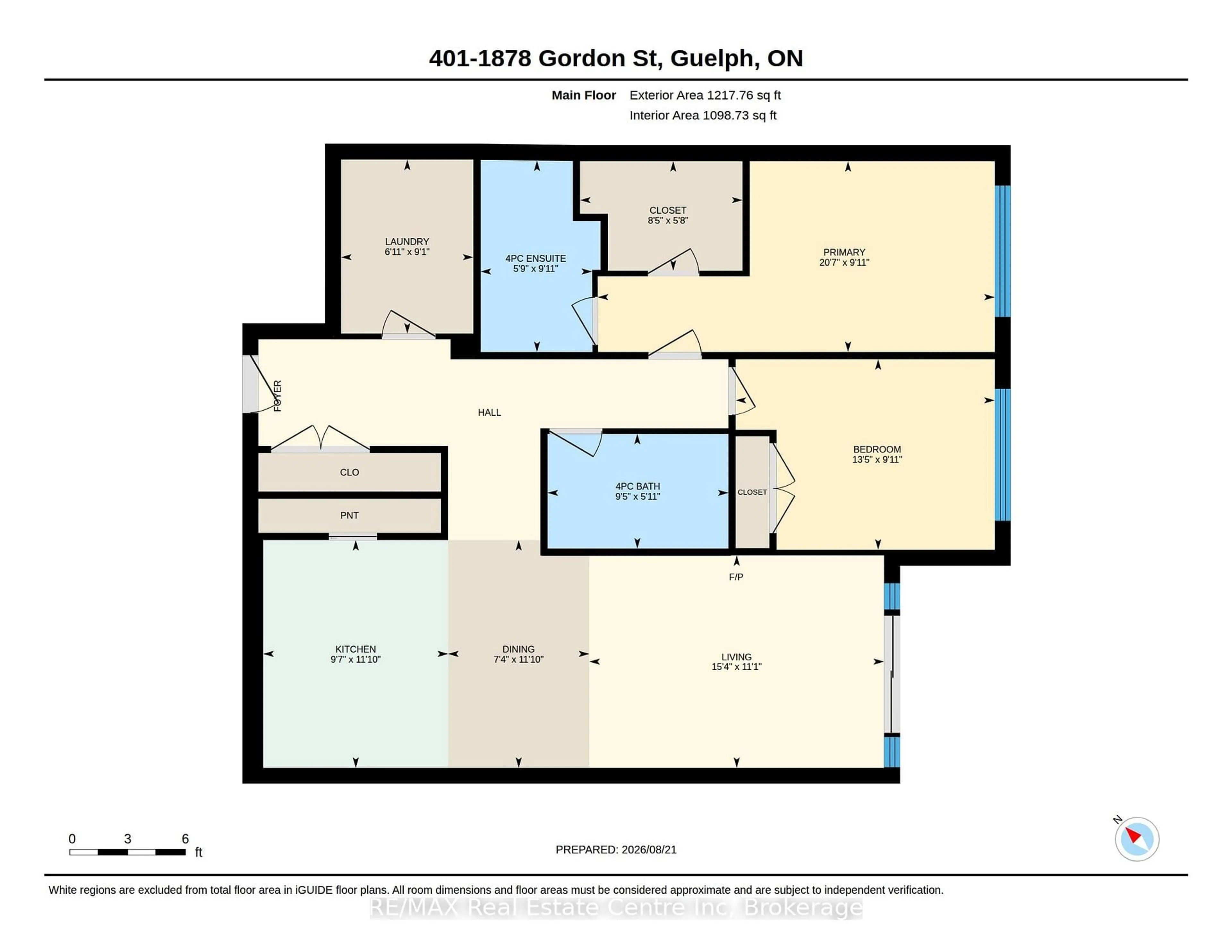 Floor plan for 1878 Gordon St #401, Guelph Ontario N1L 0P4
