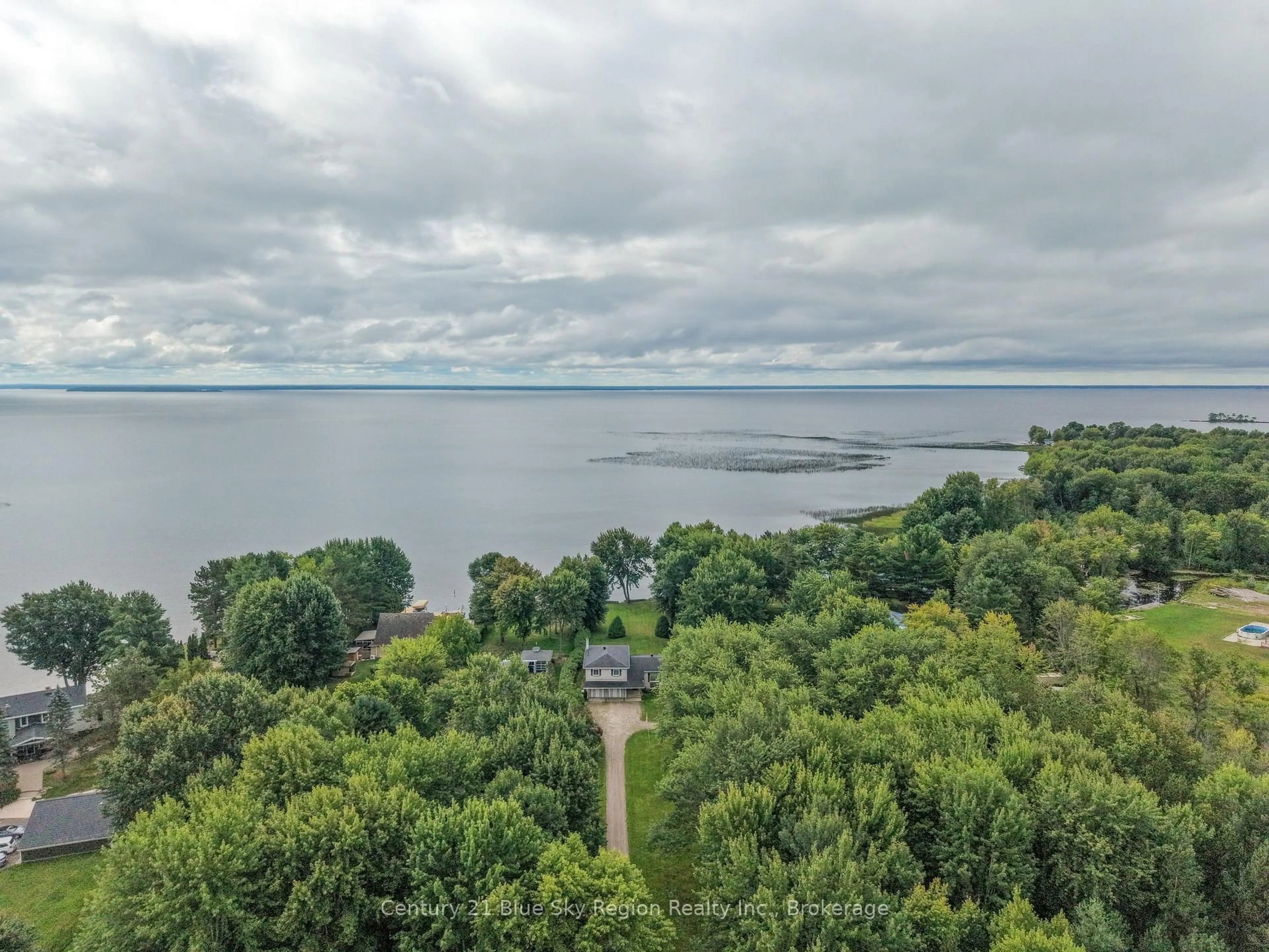 A pic from outside/outdoor area/front of a property/back of a property/a pic from drone, water/lake/river/ocean view for 474 Marleau Rd, West Nipissing Ontario P2B 2X2
