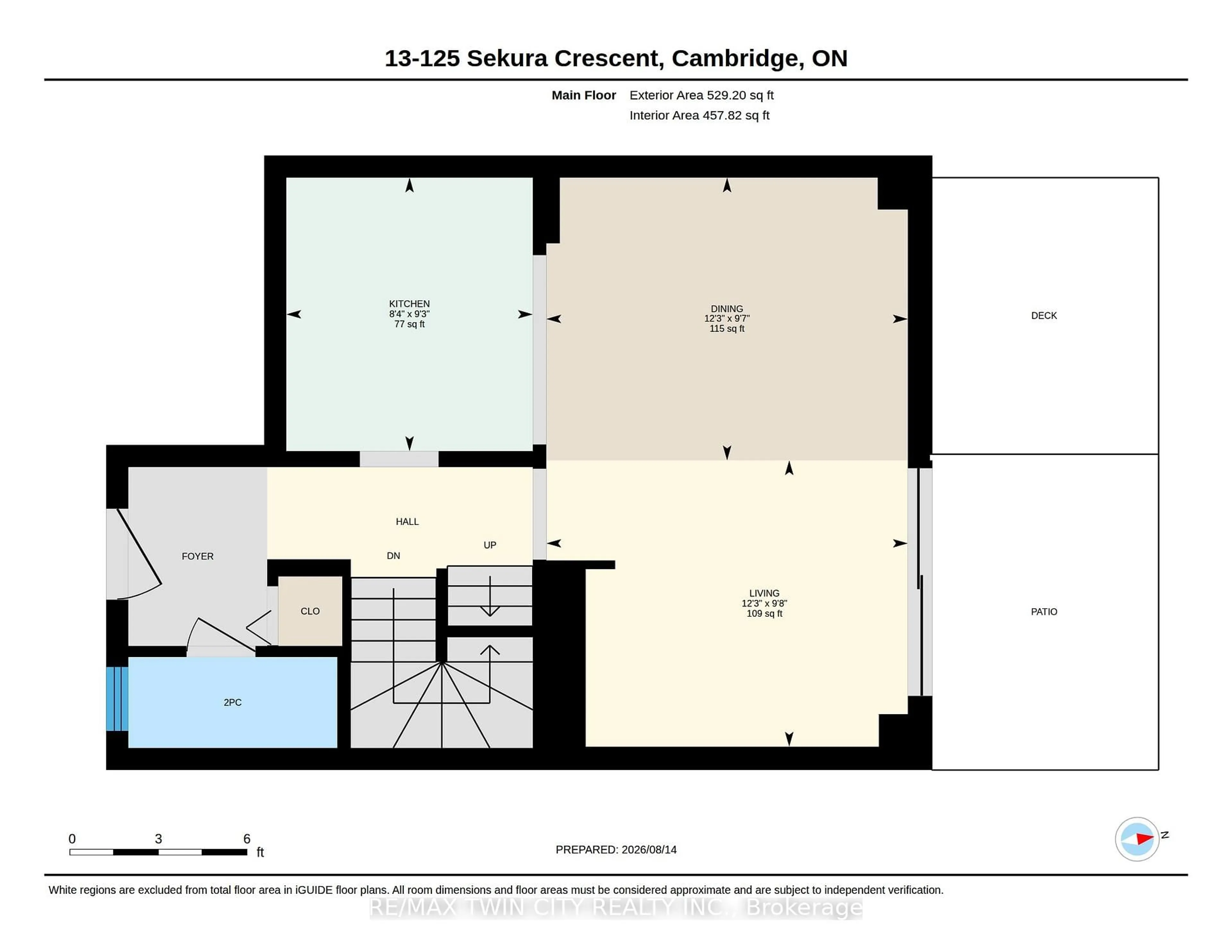 Floor plan for 125 Sekura Cres #13, Cambridge Ontario N1R 8B4