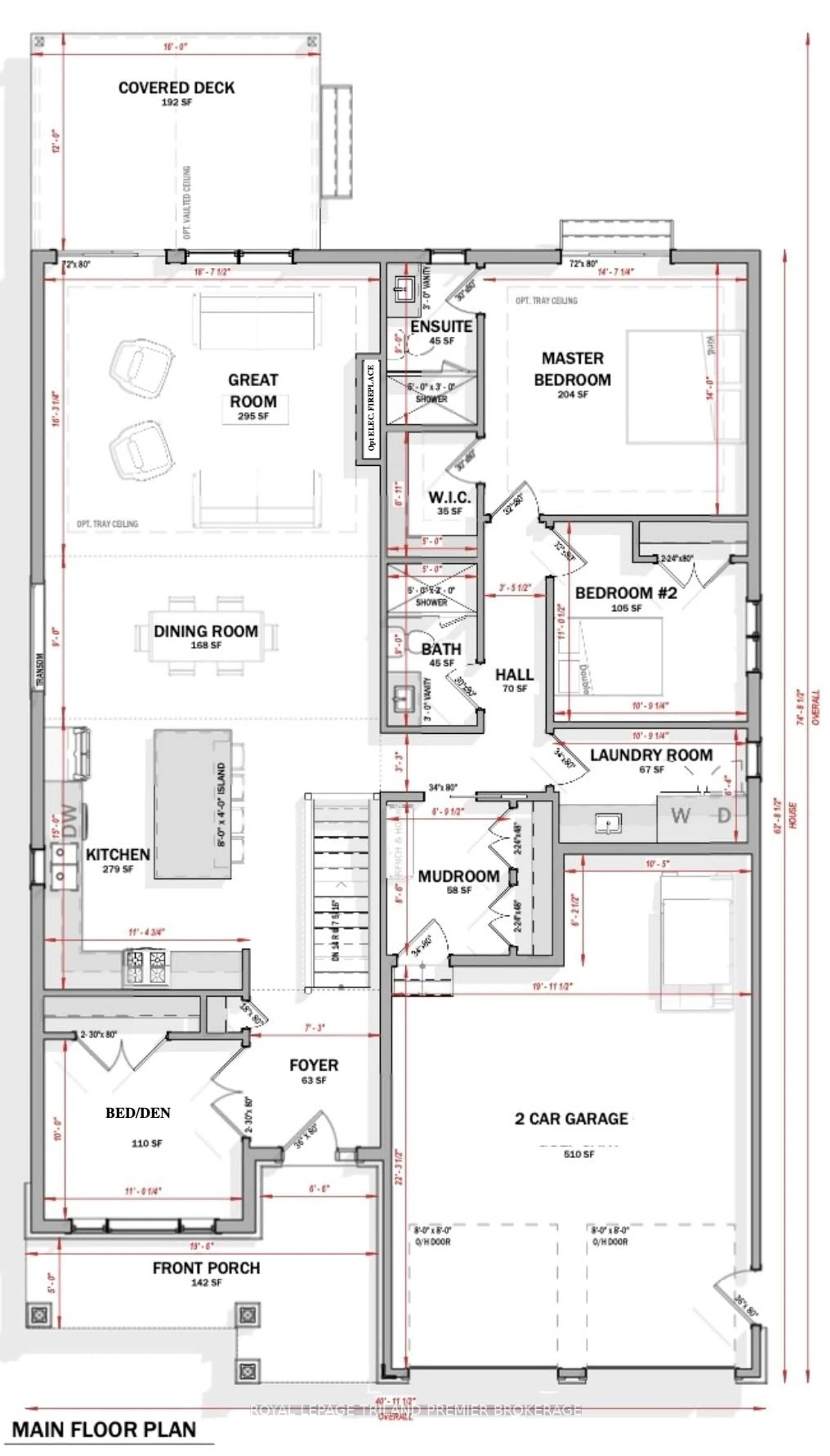 Floor plan for LOT 53 WIDDER ESTATES Dr, Lambton Shores Ontario N0M 2N0