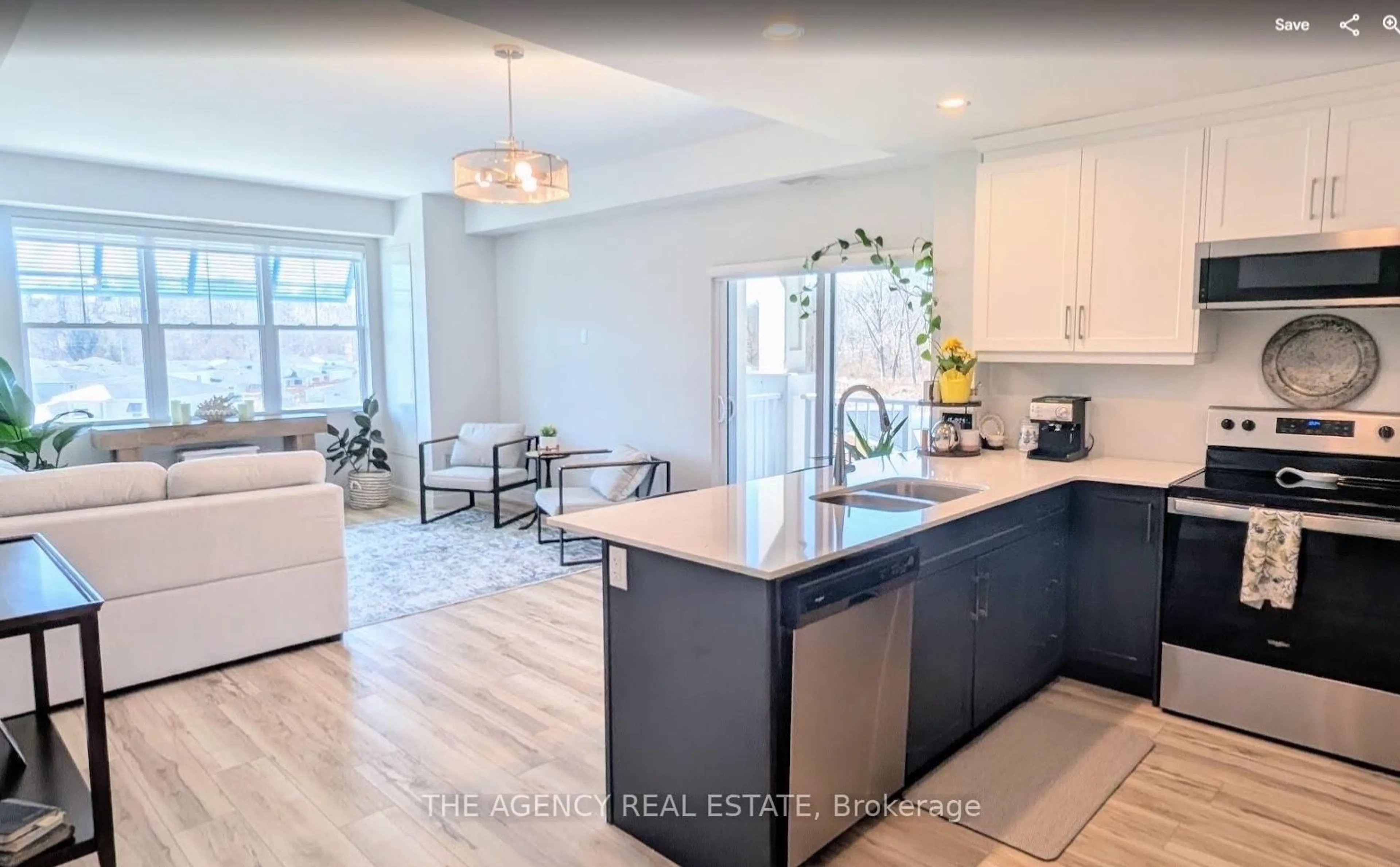 Open concept kitchen, ceramic/tile floor for 100 Promenade Circ #401, Central Elgin Ontario N5L 0B7