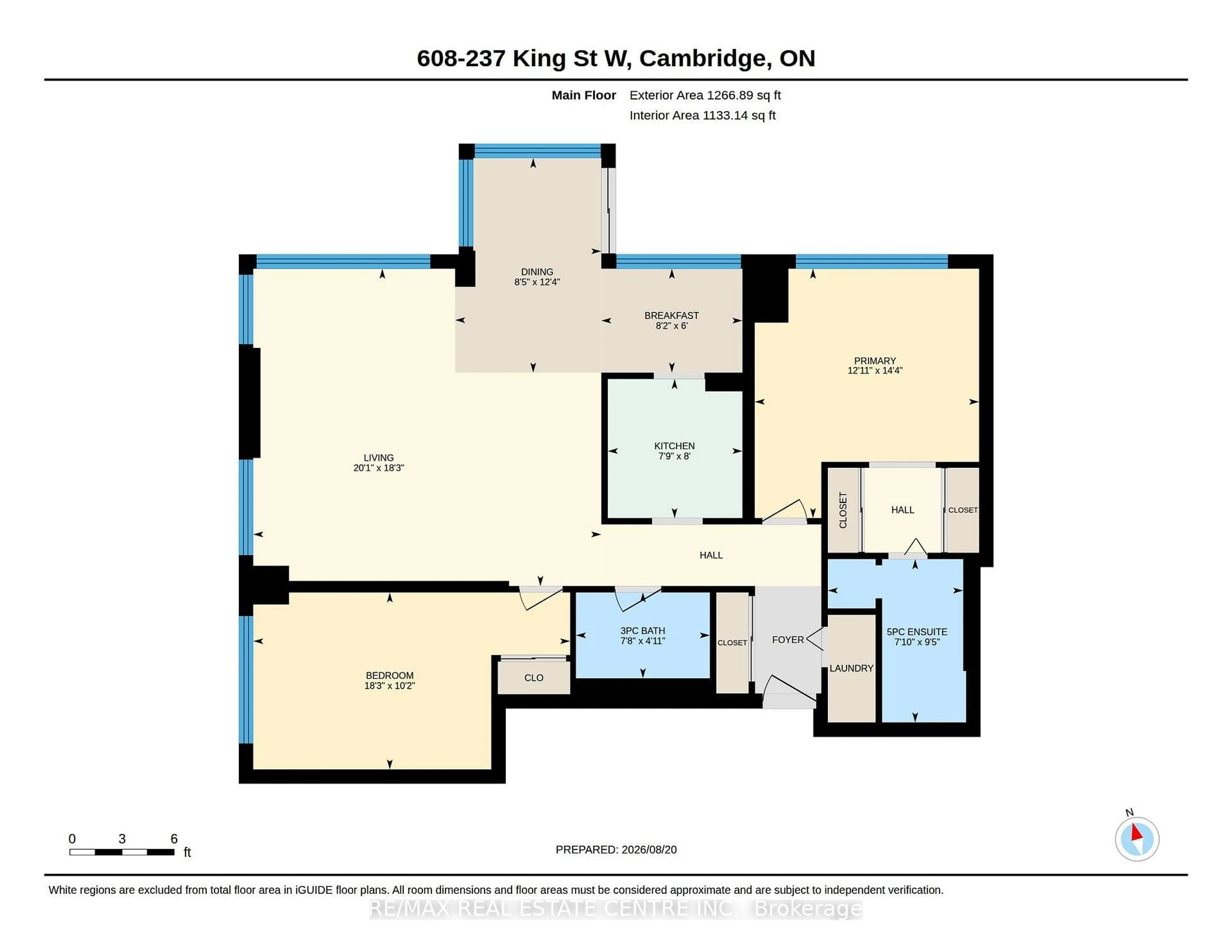 Floor plan for 237 King St #608, Cambridge Ontario N3H 5L2