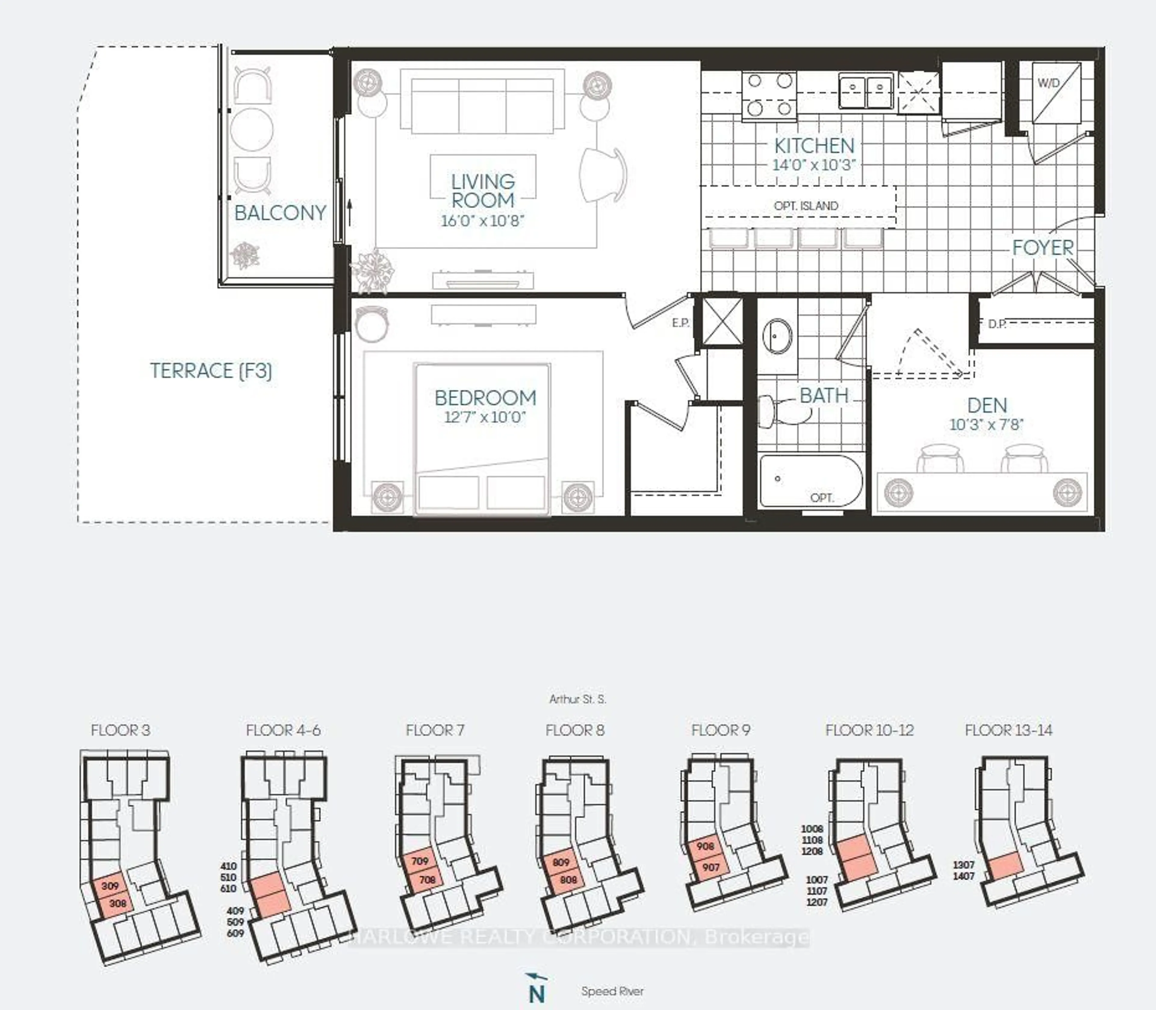 Floor plan for 93 Arthur St #510, Guelph Ontario N1E 0S6