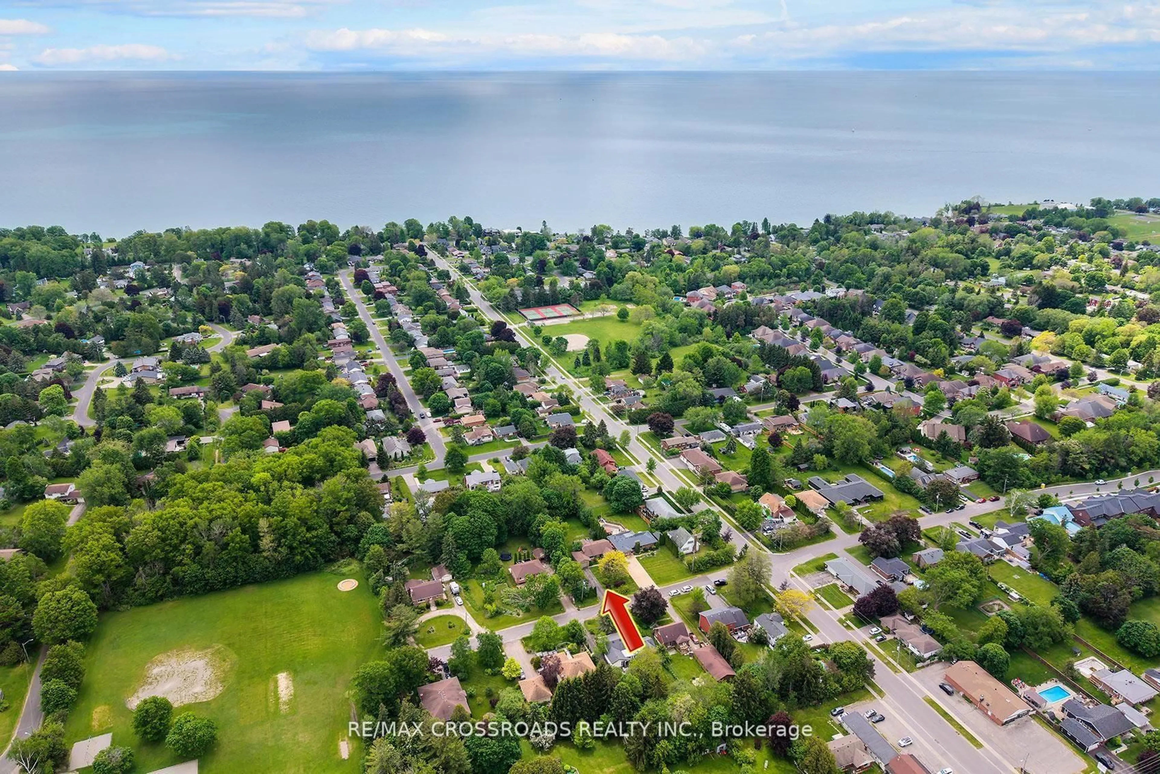 A pic from outside/outdoor area/front of a property/back of a property/a pic from drone, water/lake/river/ocean view for 19 Orchard Ave, Cobourg Ontario K9A 1T1