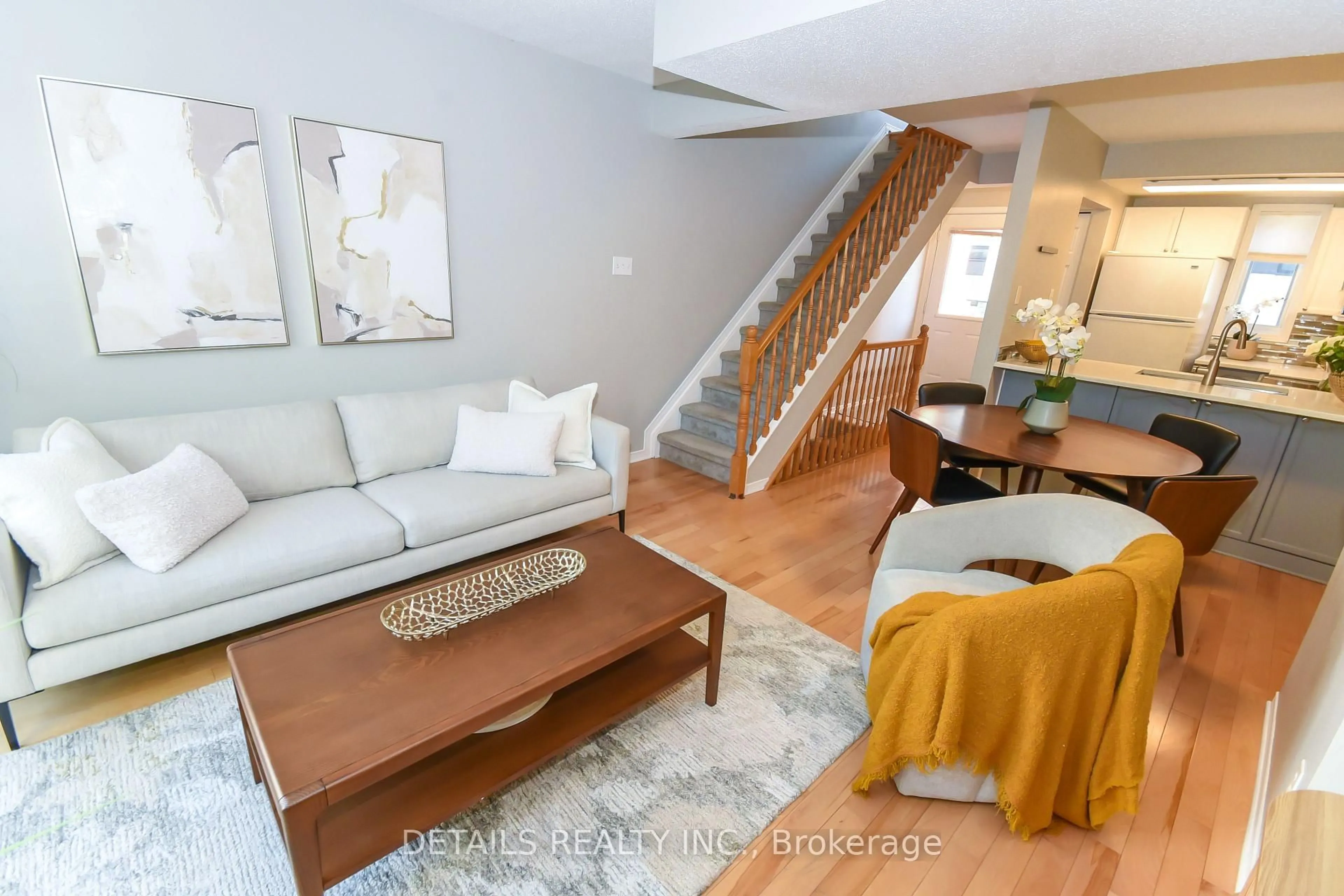 Living room with furniture, wood/laminate floor for 158 Forward Ave, Ottawa Ontario K1Y 1K9