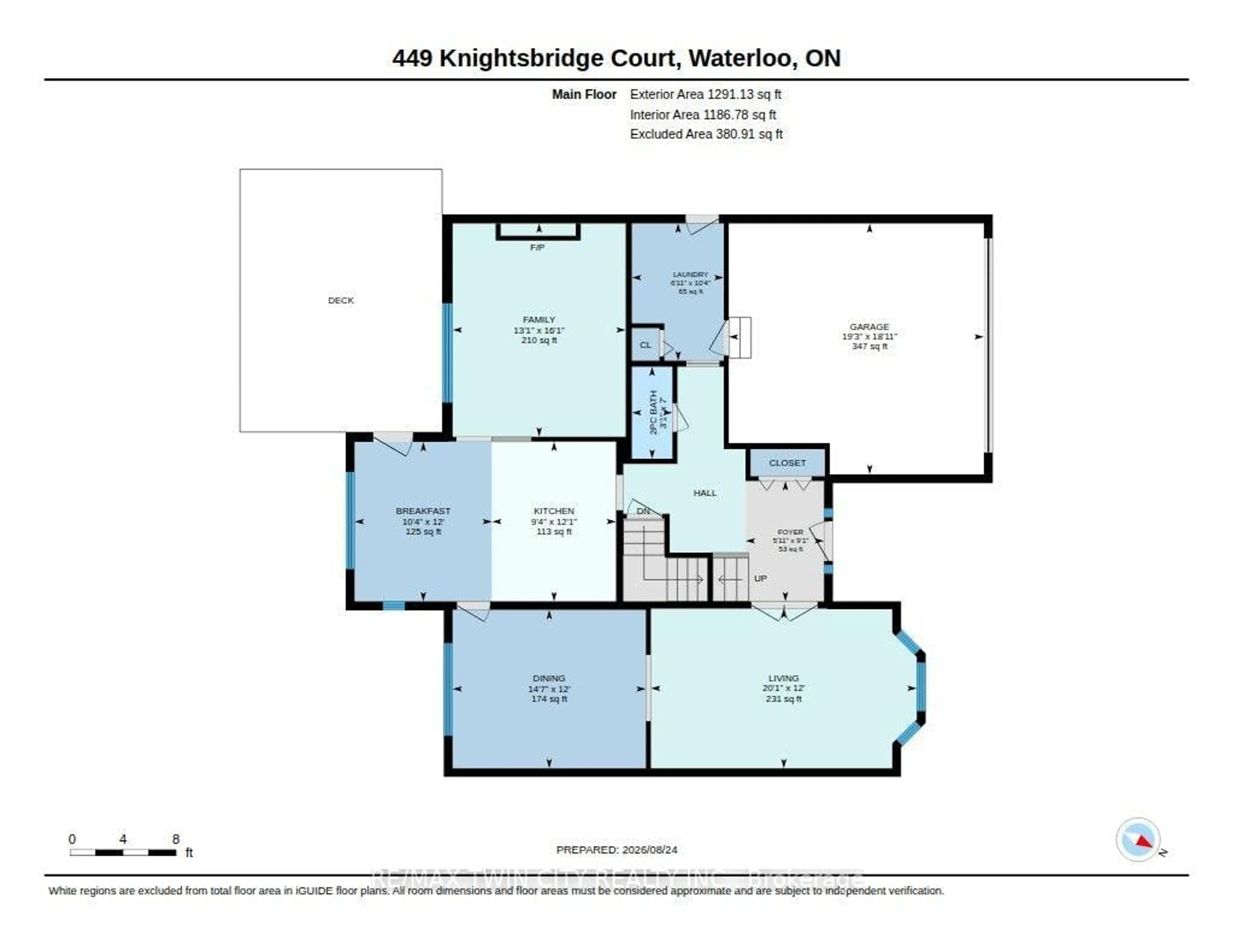 Floor plan for 449 Knightsbridge Crt, Waterloo Ontario N2T 2G5