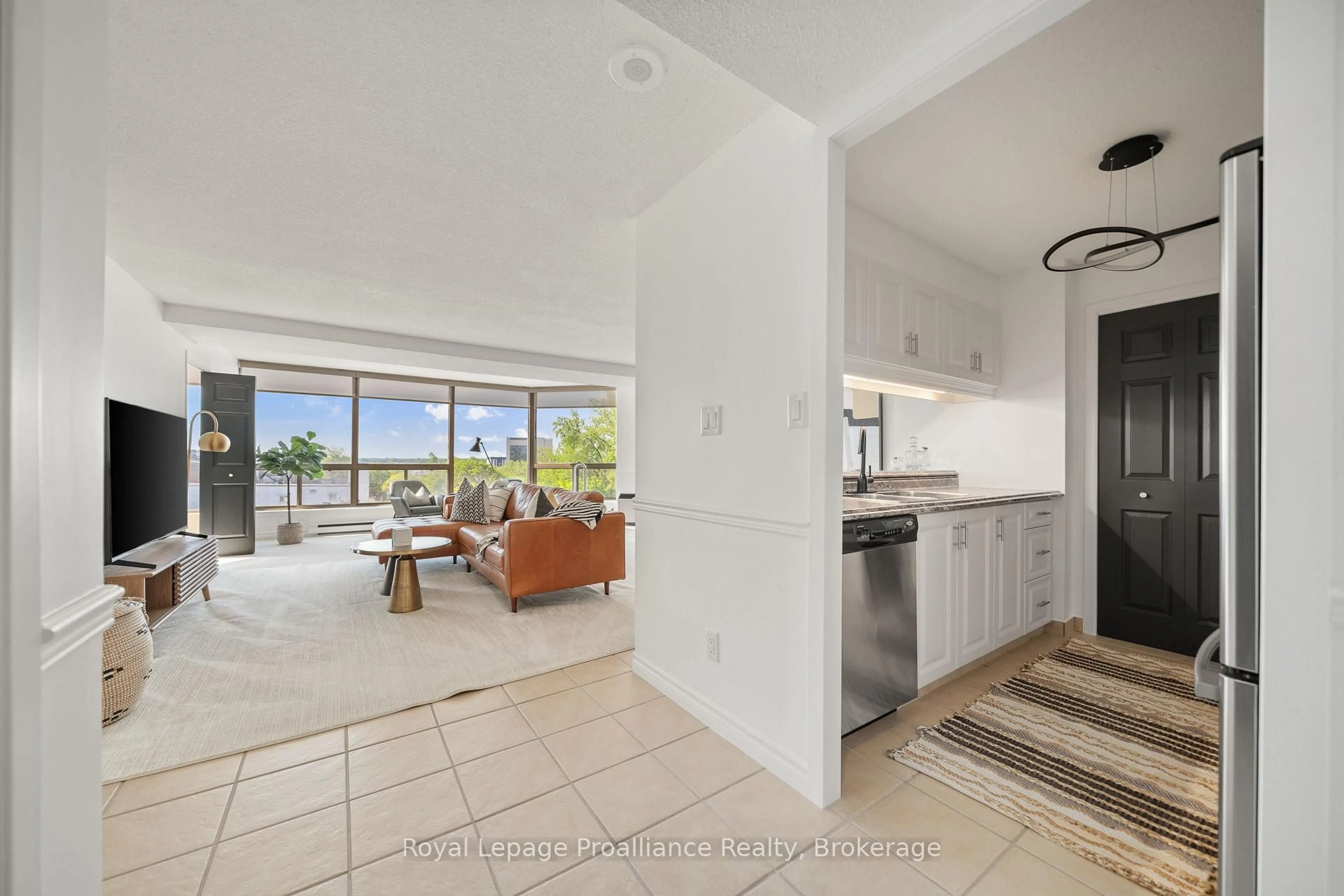 Open concept kitchen, ceramic/tile floor for 344 Front St #506, Belleville Ontario K8N 5M4