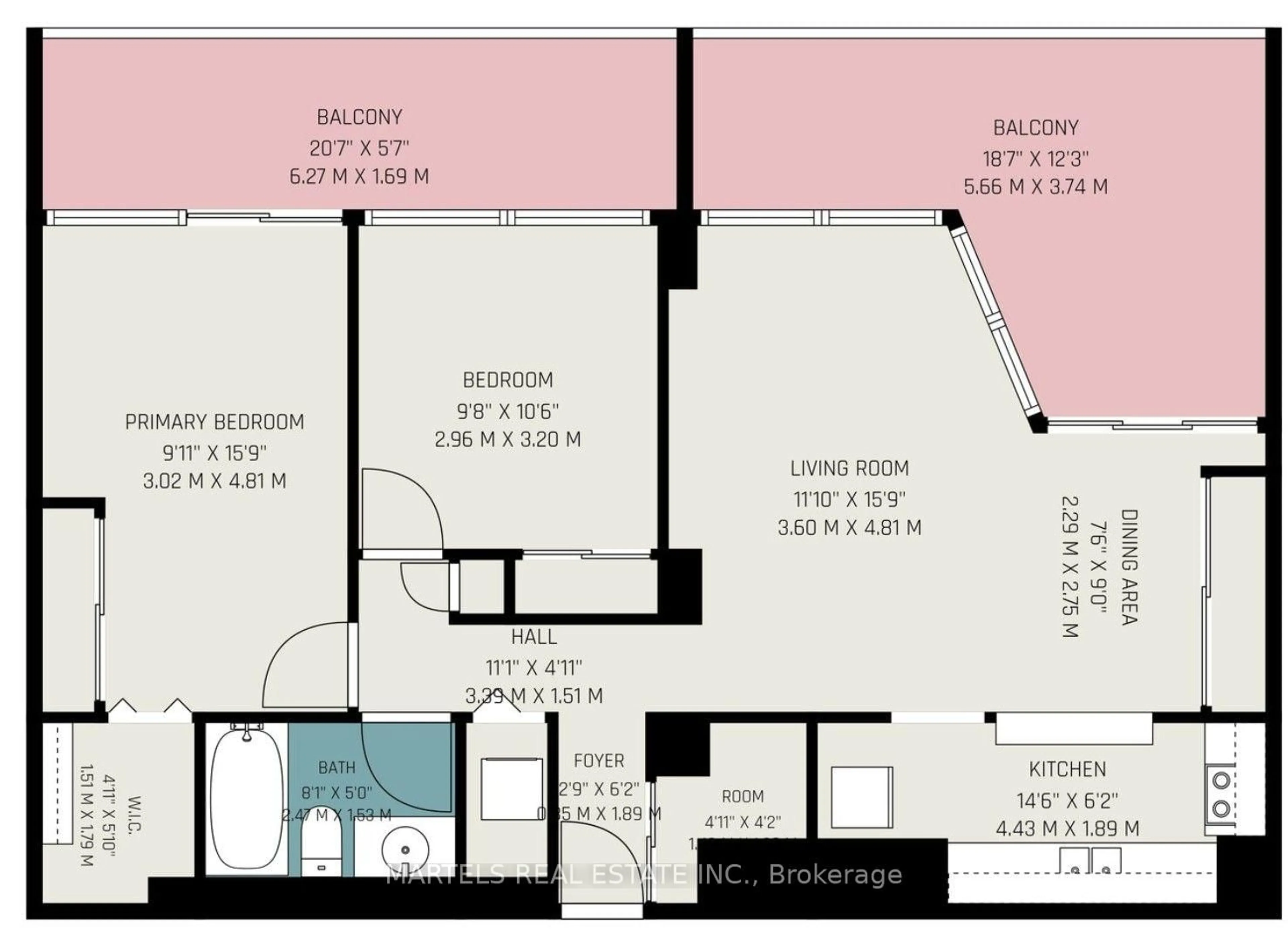 Floor plan for 530 Laurier Ave #904, Ottawa Ontario K1R 7T1