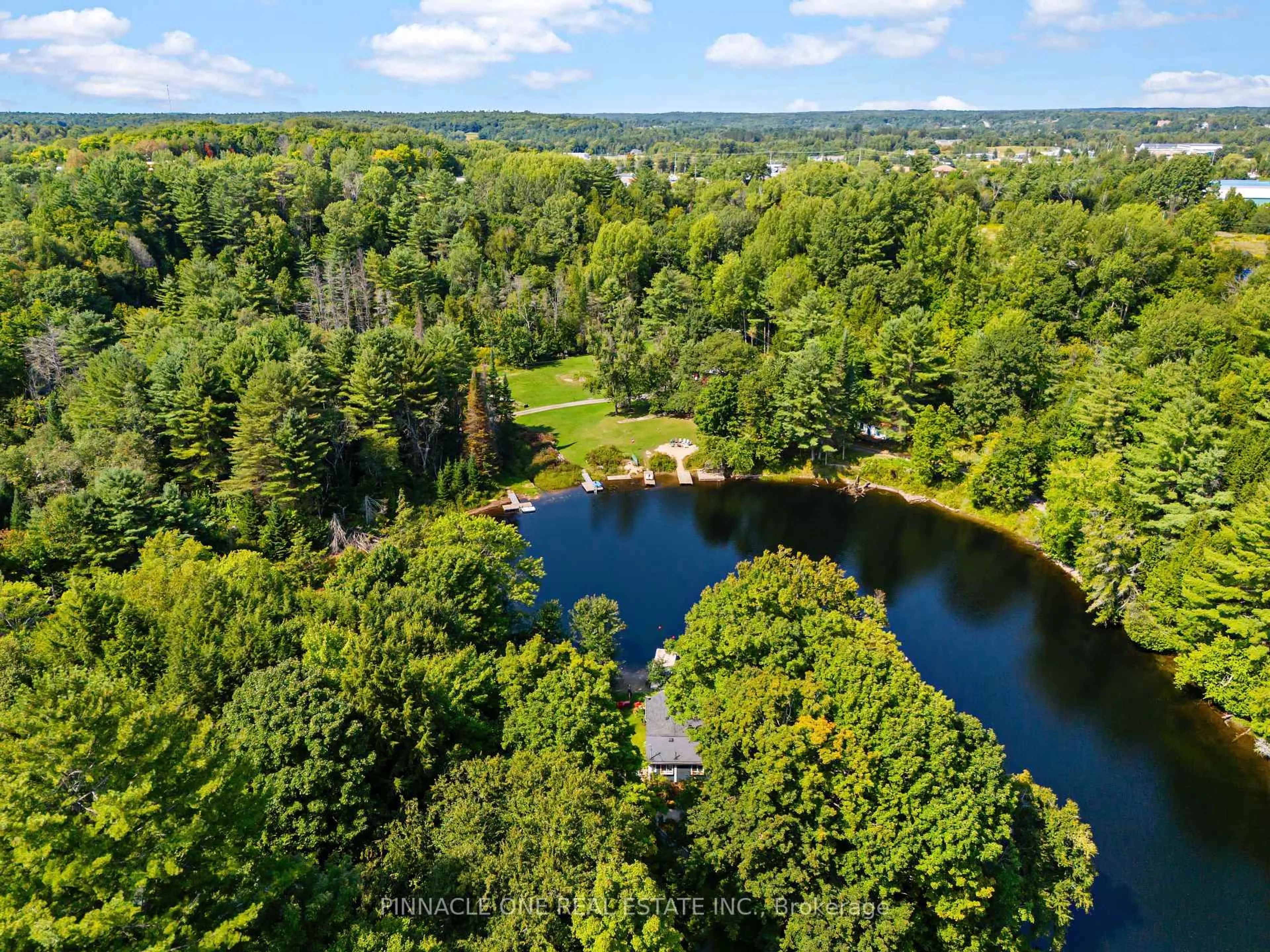 A pic from outside/outdoor area/front of a property/back of a property/a pic from drone, water/lake/river/ocean view for 159 Keith Rd, Bracebridge Ontario P1L 0A1