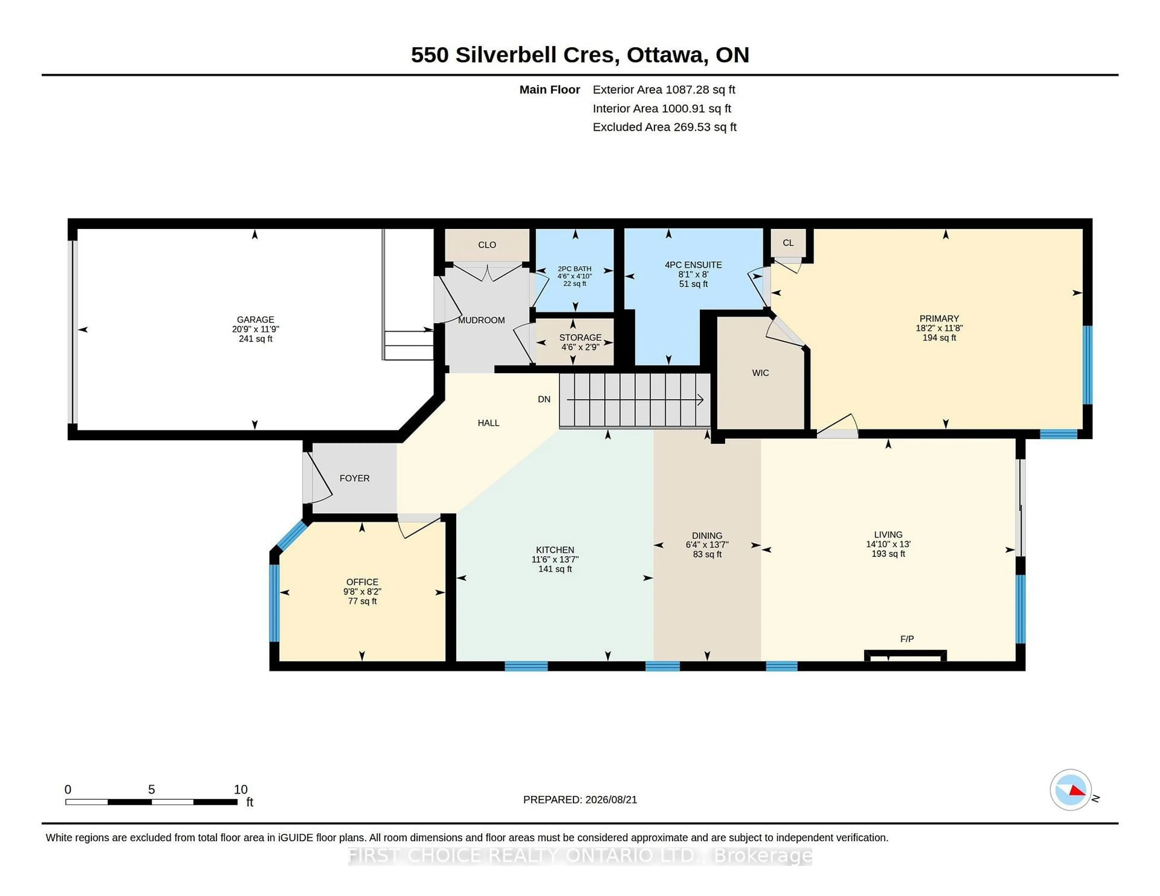 Floor plan for 550 Silverbell Cres, Ottawa Ontario K1T 0P1