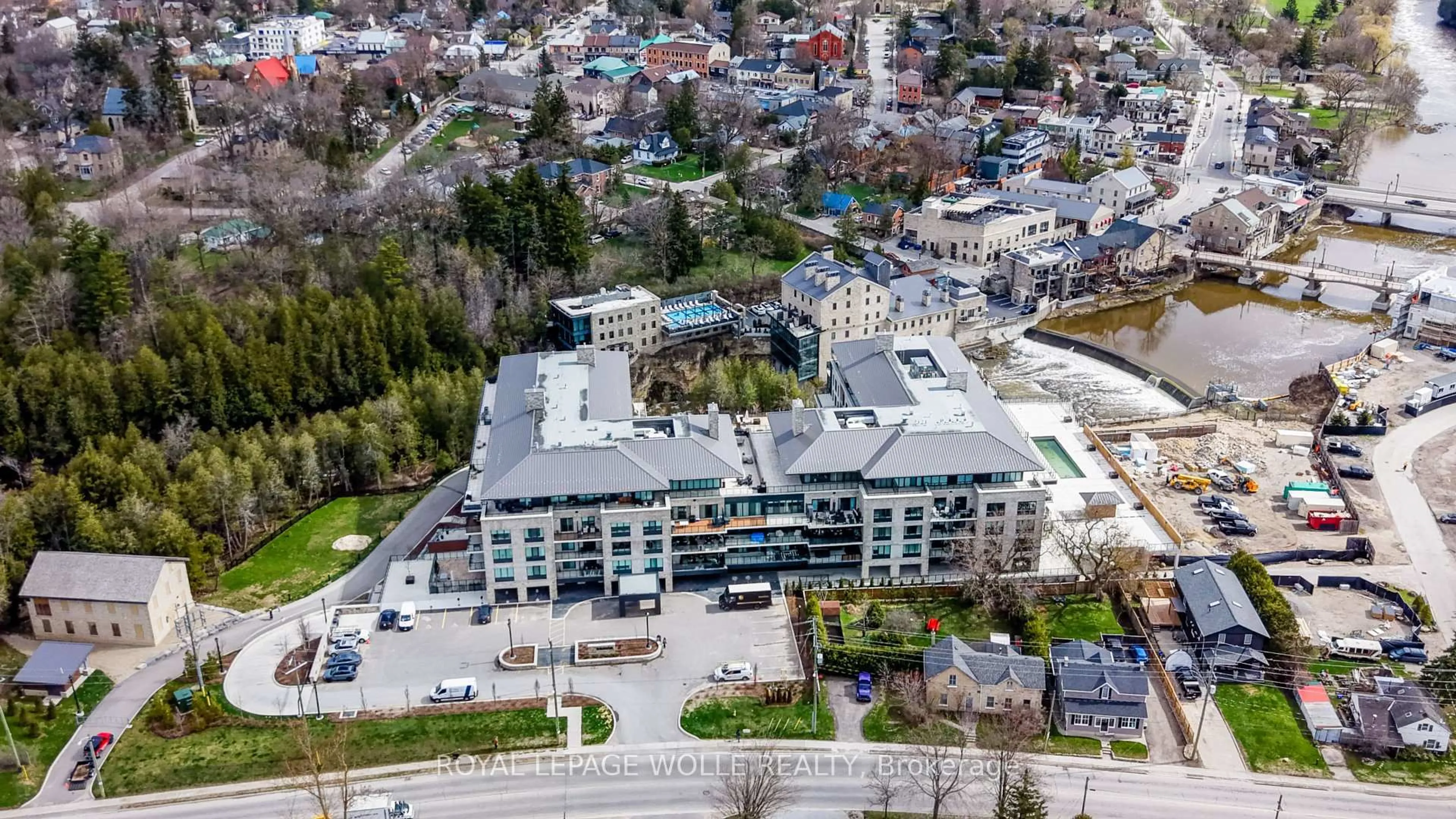 A pic from outside/outdoor area/front of a property/back of a property/a pic from drone, city buildings view from balcony for 6523 Wellington Rd #416, Centre Wellington Ontario N0B 1S0