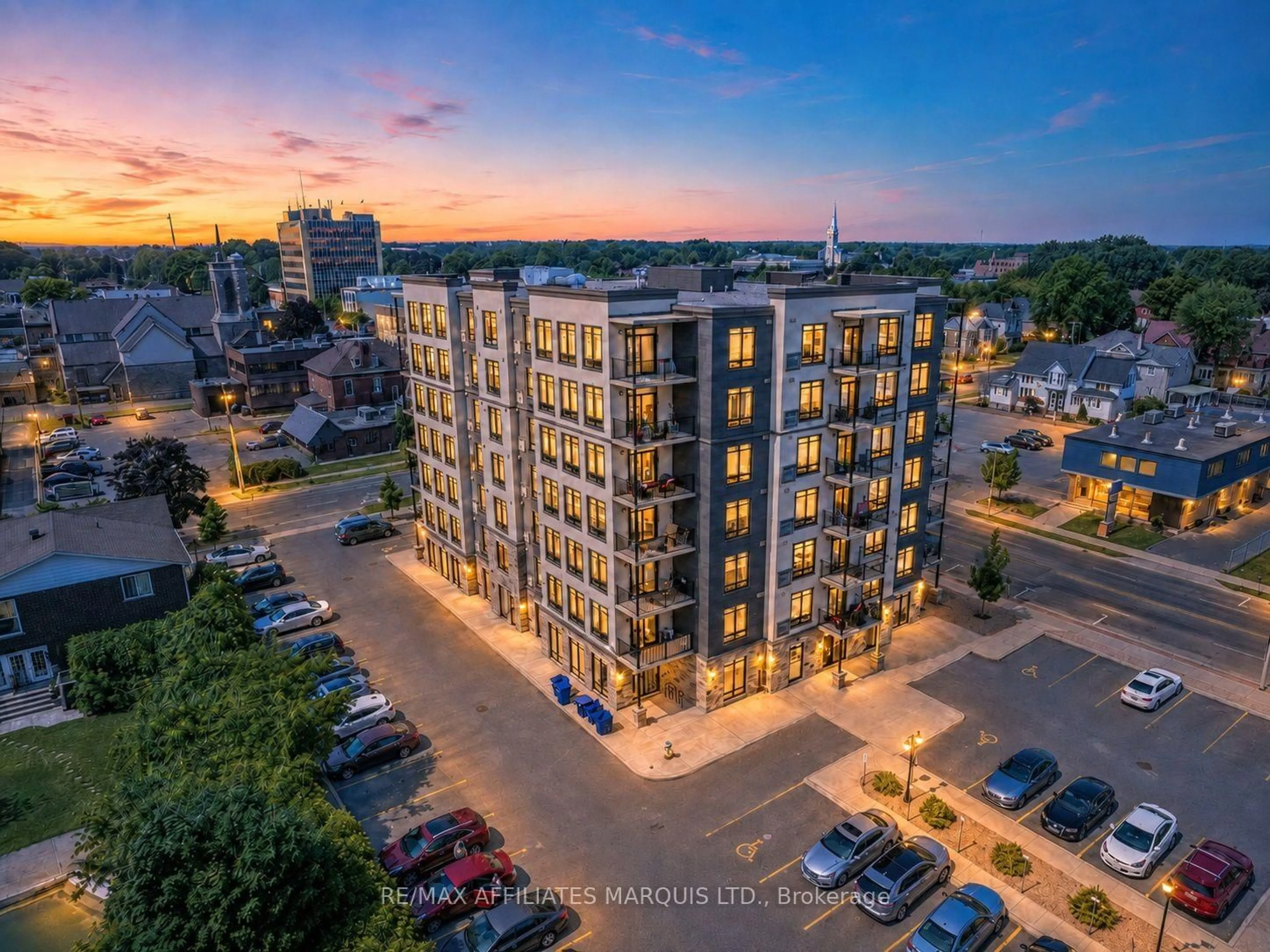 A pic from outside/outdoor area/front of a property/back of a property/a pic from drone, city buildings view from balcony for 108 Second St #401, Cornwall Ontario K6H 3H1