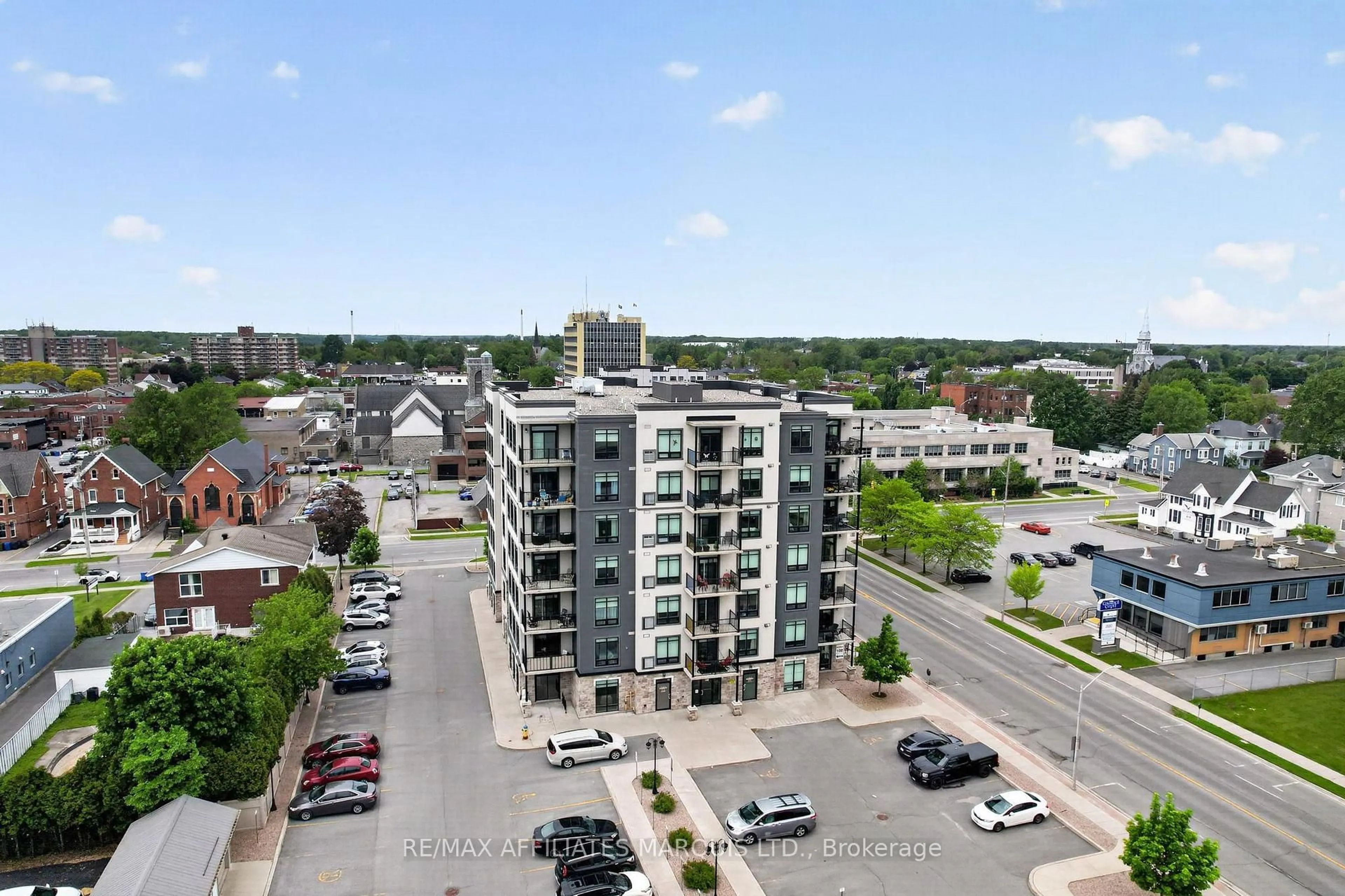A pic from outside/outdoor area/front of a property/back of a property/a pic from drone, city buildings view from balcony for 108 Second St #405, Cornwall Ontario K6H 0C9
