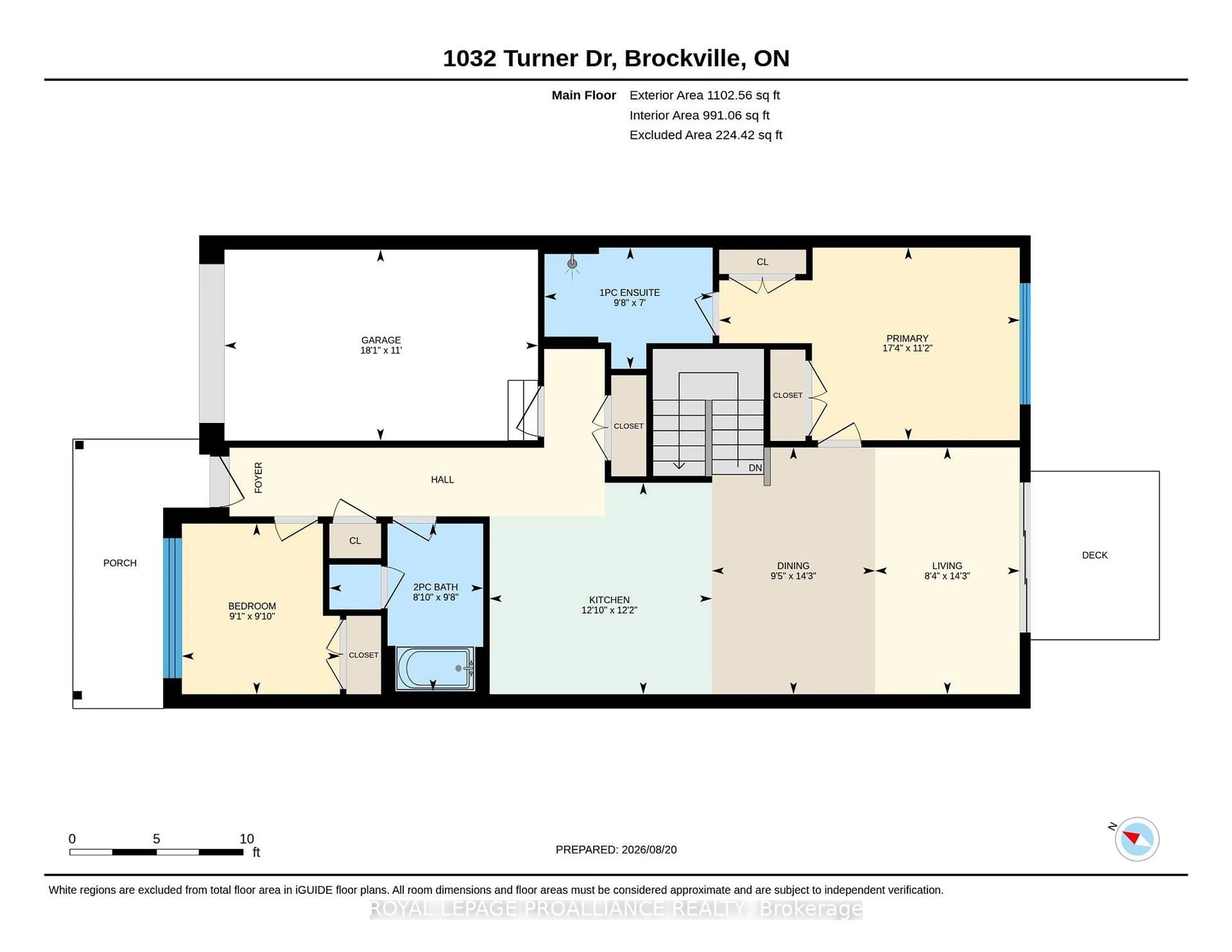 Floor plan for 1032 Turner Dr, Brockville Ontario K6V 0G8