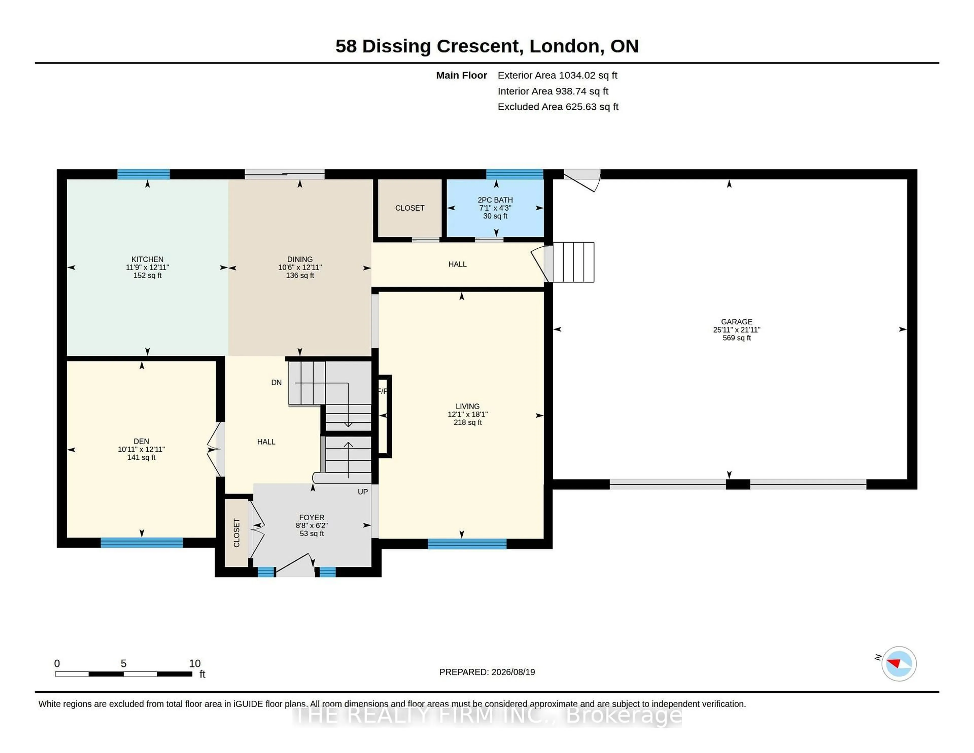 Floor plan for 58 Dissing Cres, London North Ontario N6H 5M4