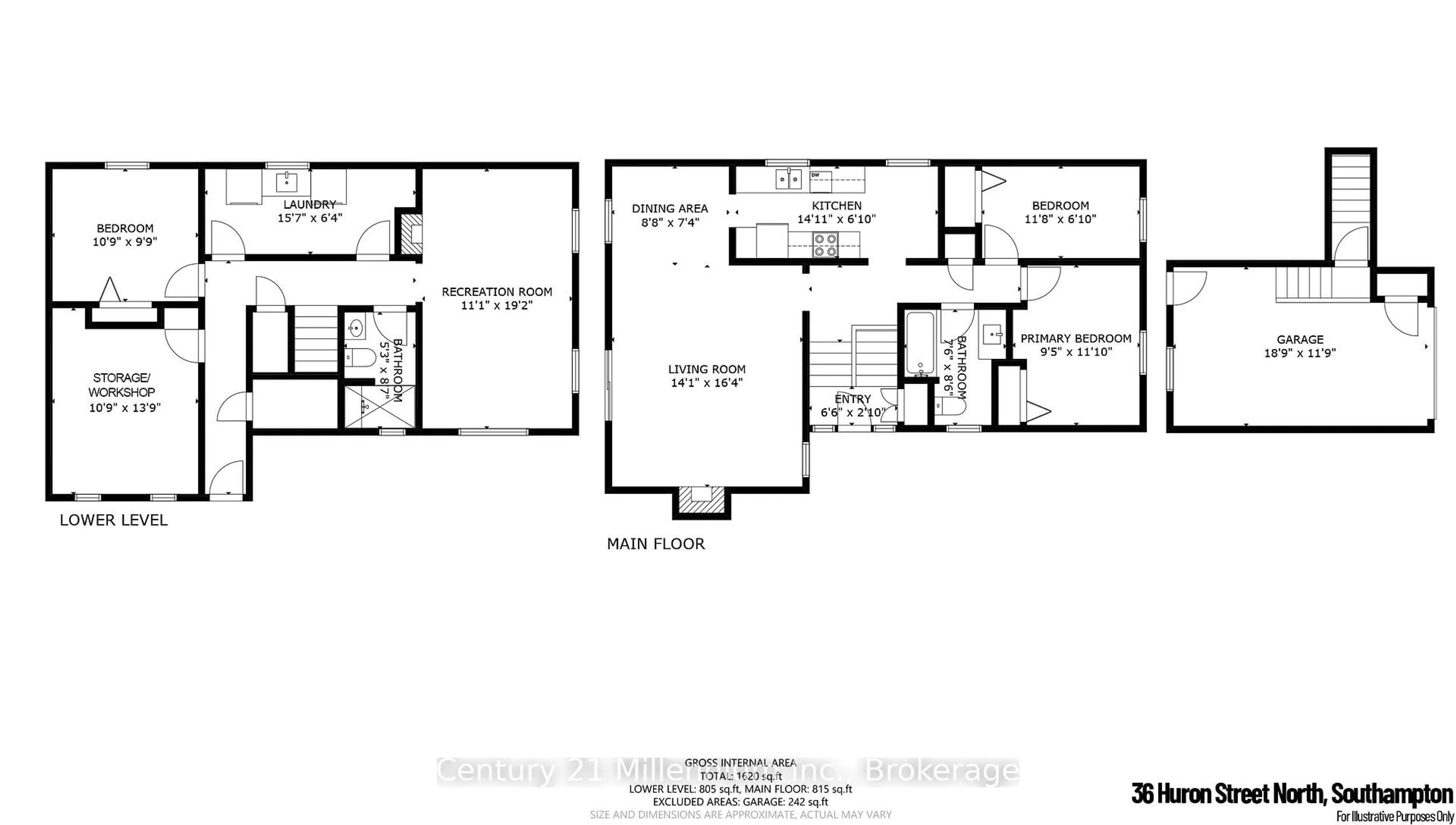 Floor plan for 36 Huron St, Saugeen Shores Ontario N0H 2L0
