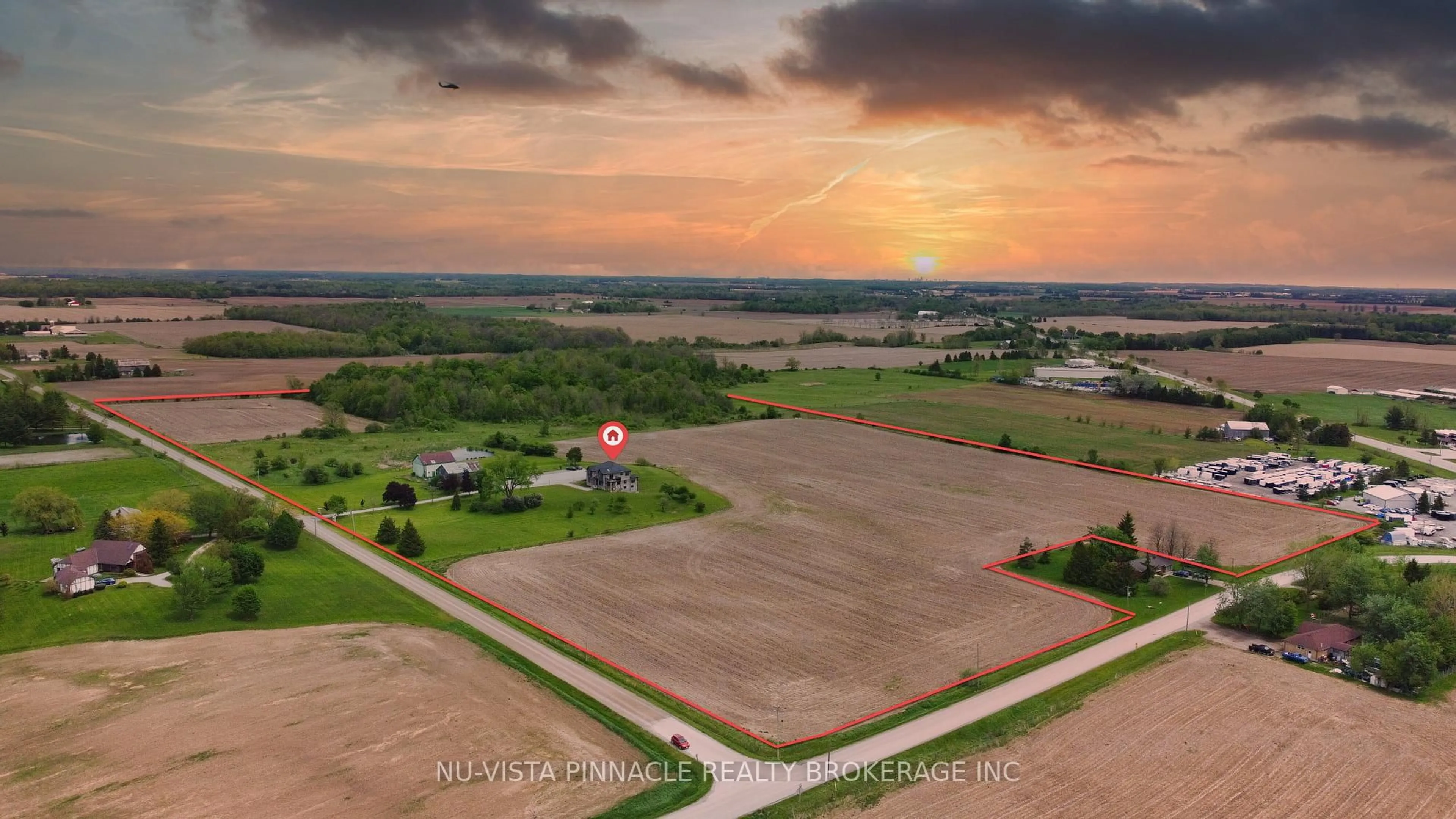 A pic from outside/outdoor area/front of a property/back of a property/a pic from drone, water/lake/river/ocean view for 9507 Charlton Dr, Middlesex Centre Ontario N0M 1P0