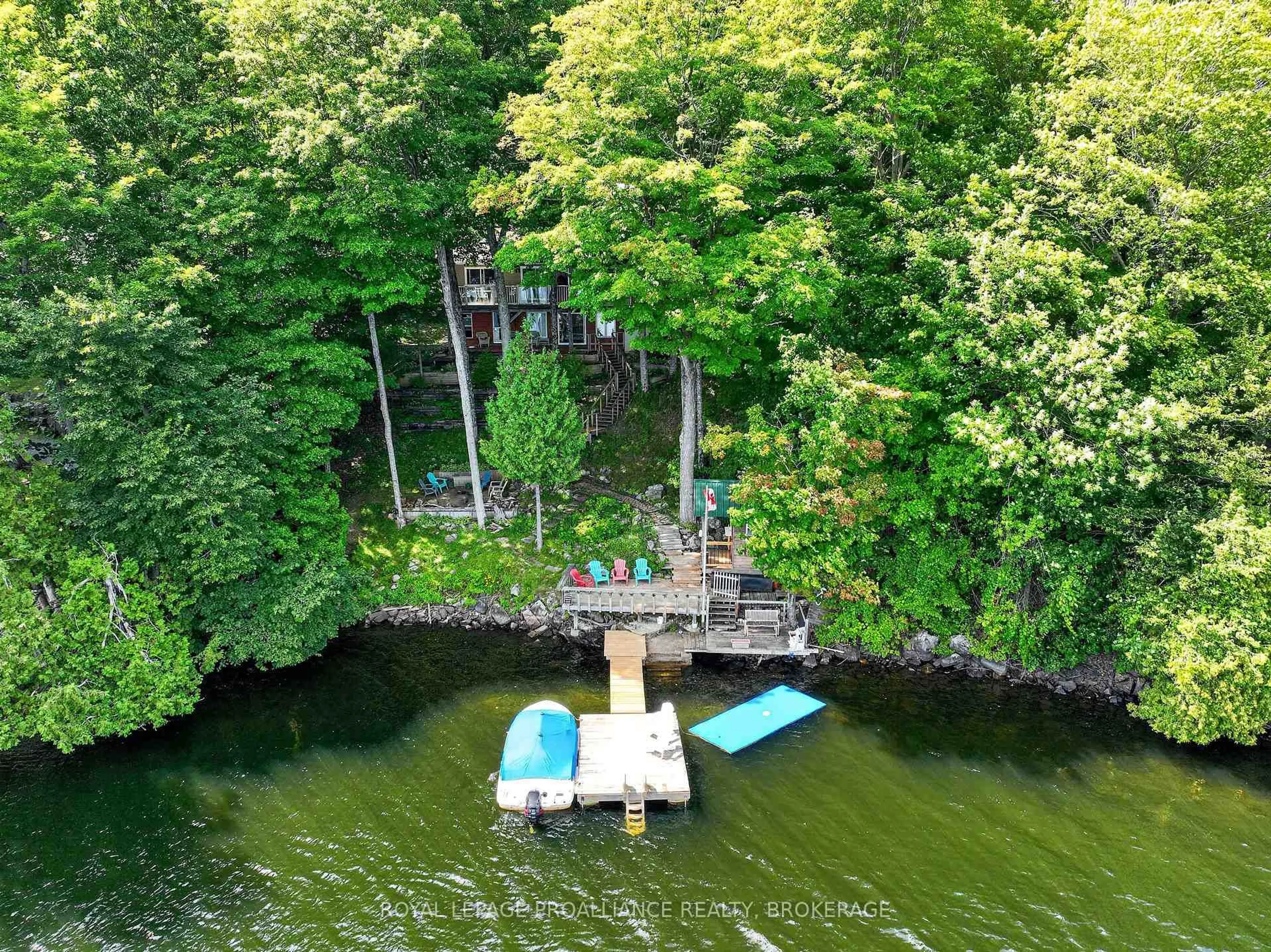 A pic from outside/outdoor area/front of a property/back of a property/a pic from drone, water/lake/river/ocean view for 110 Maple Grove Cres, Tichborne Ontario K0H 2V0