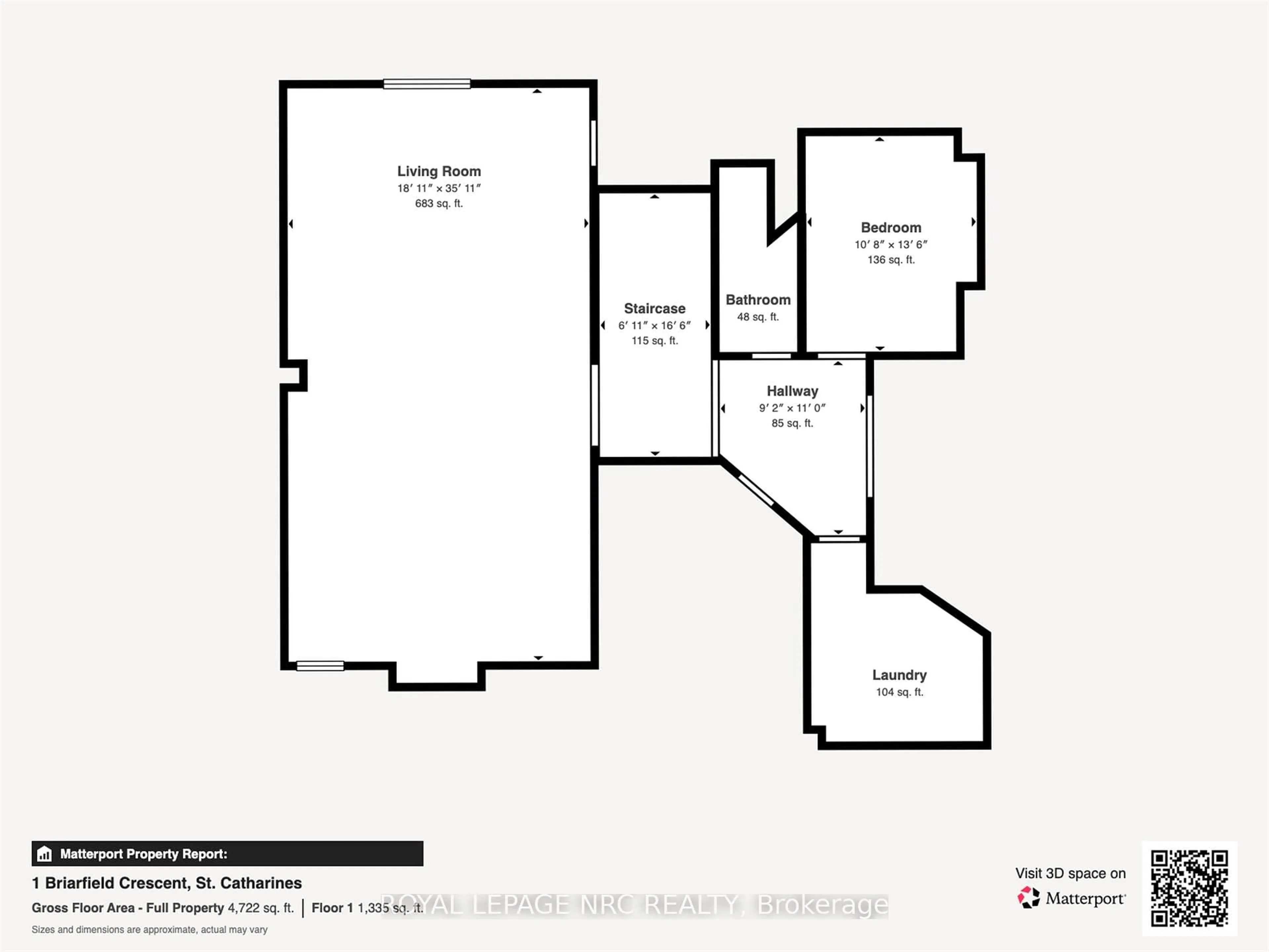 Floor plan for 1 Briarfield Cres, St. Catharines Ontario L2T 3T4