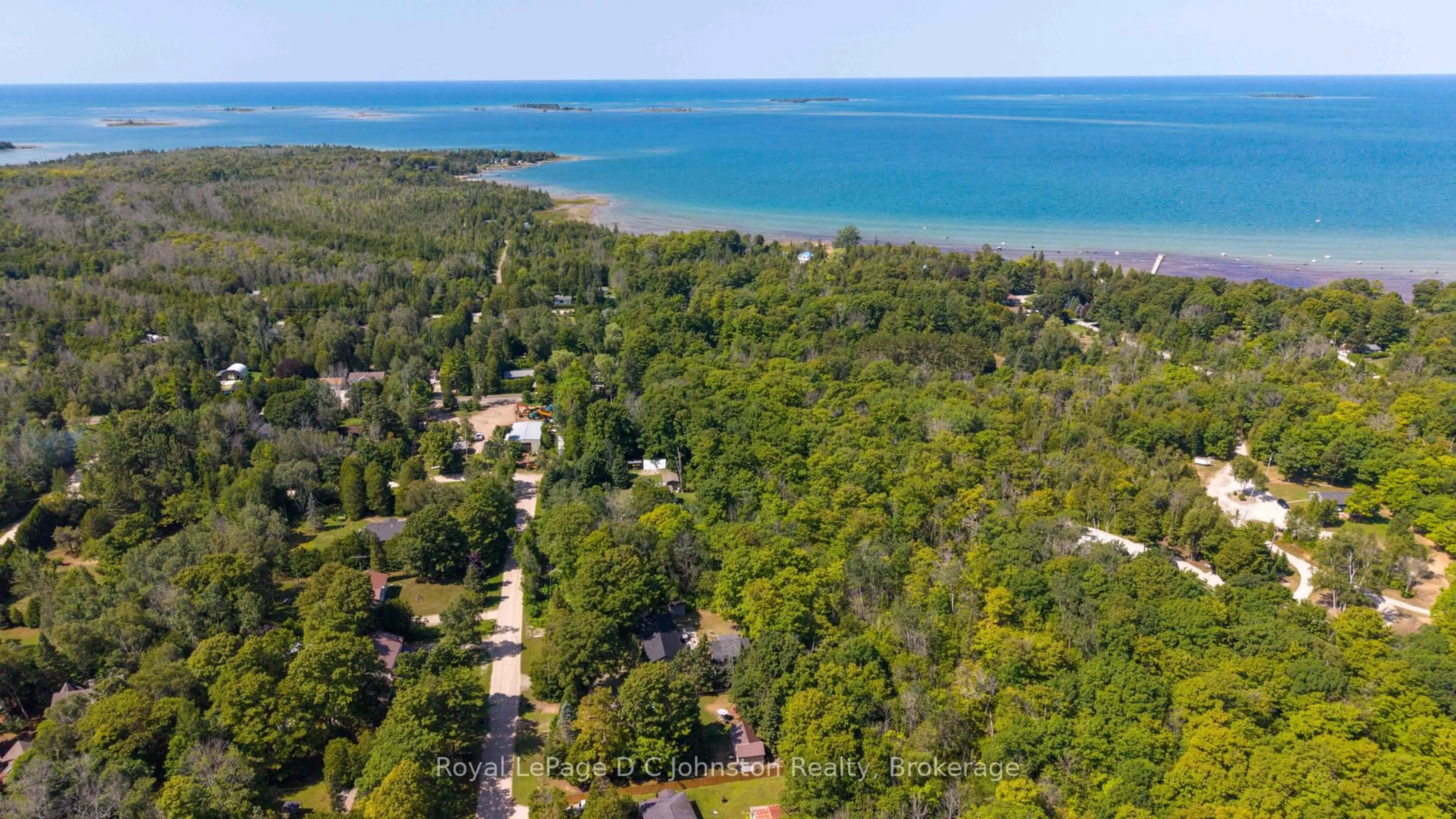 A pic from outside/outdoor area/front of a property/back of a property/a pic from drone, water/lake/river/ocean view for 25 Avele Rd, South Bruce Peninsula Ontario N0H 2T0