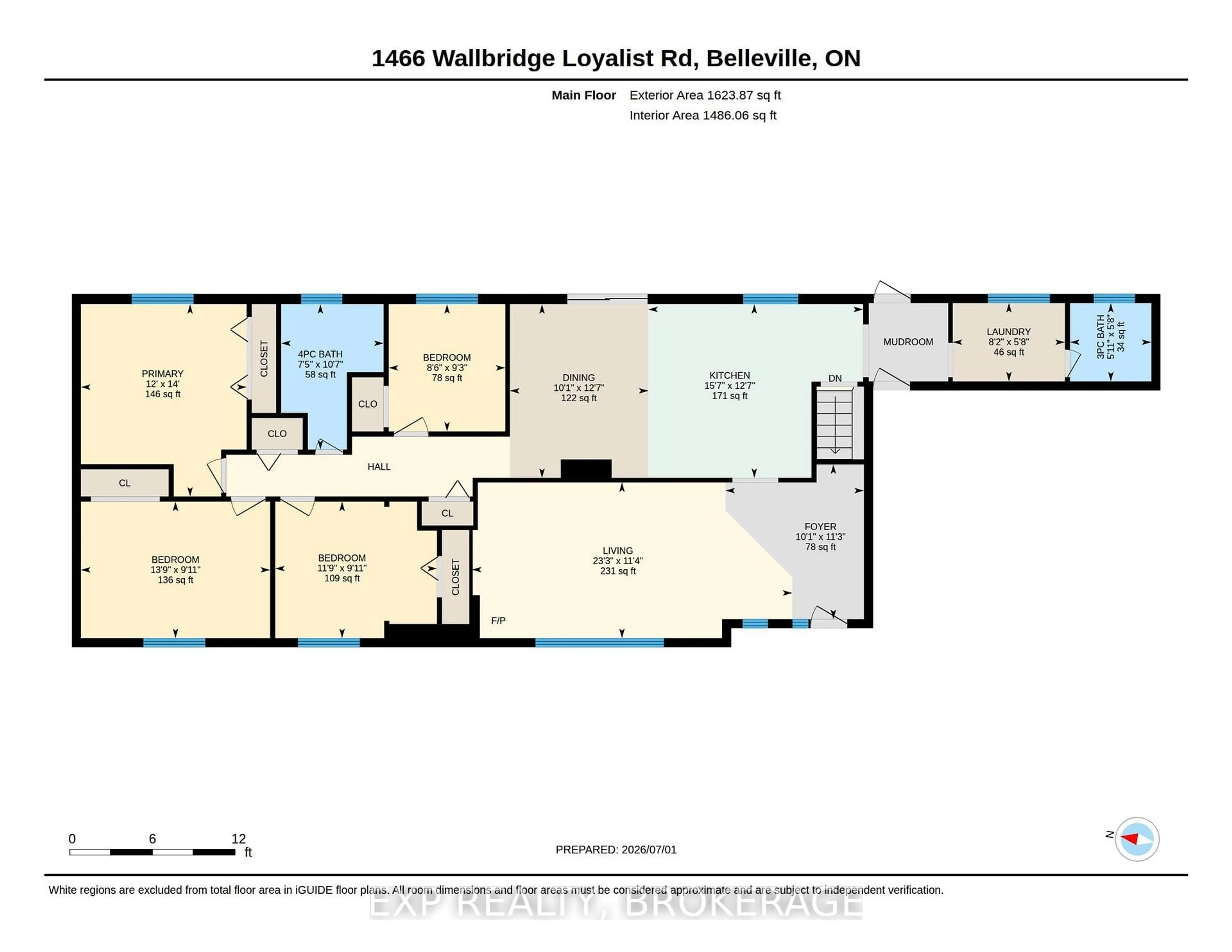 Floor plan for 1664 WALLBRIDGE LOYALIST Rd, Belleville Ontario K8N 4Z5