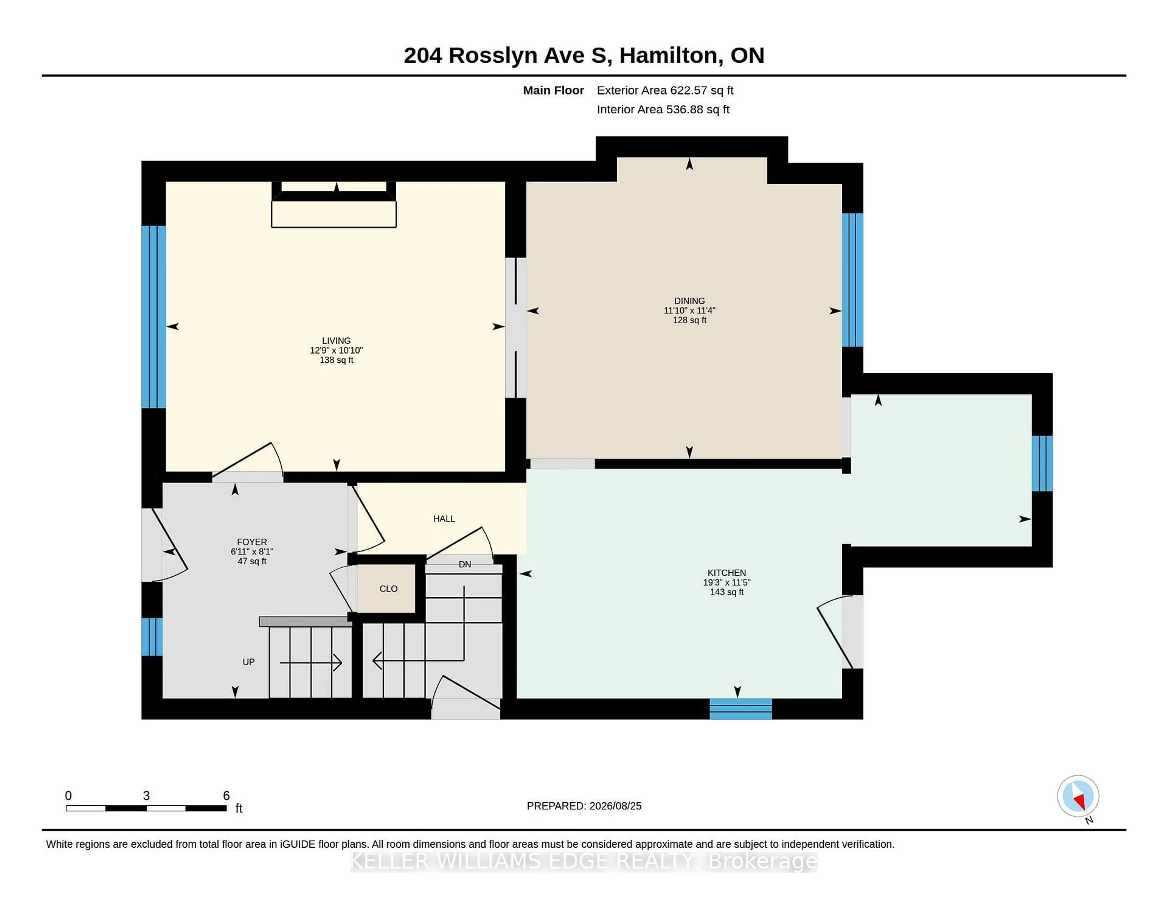 Floor plan for 204 Rosslyn Ave, Hamilton Ontario L8M 3J5