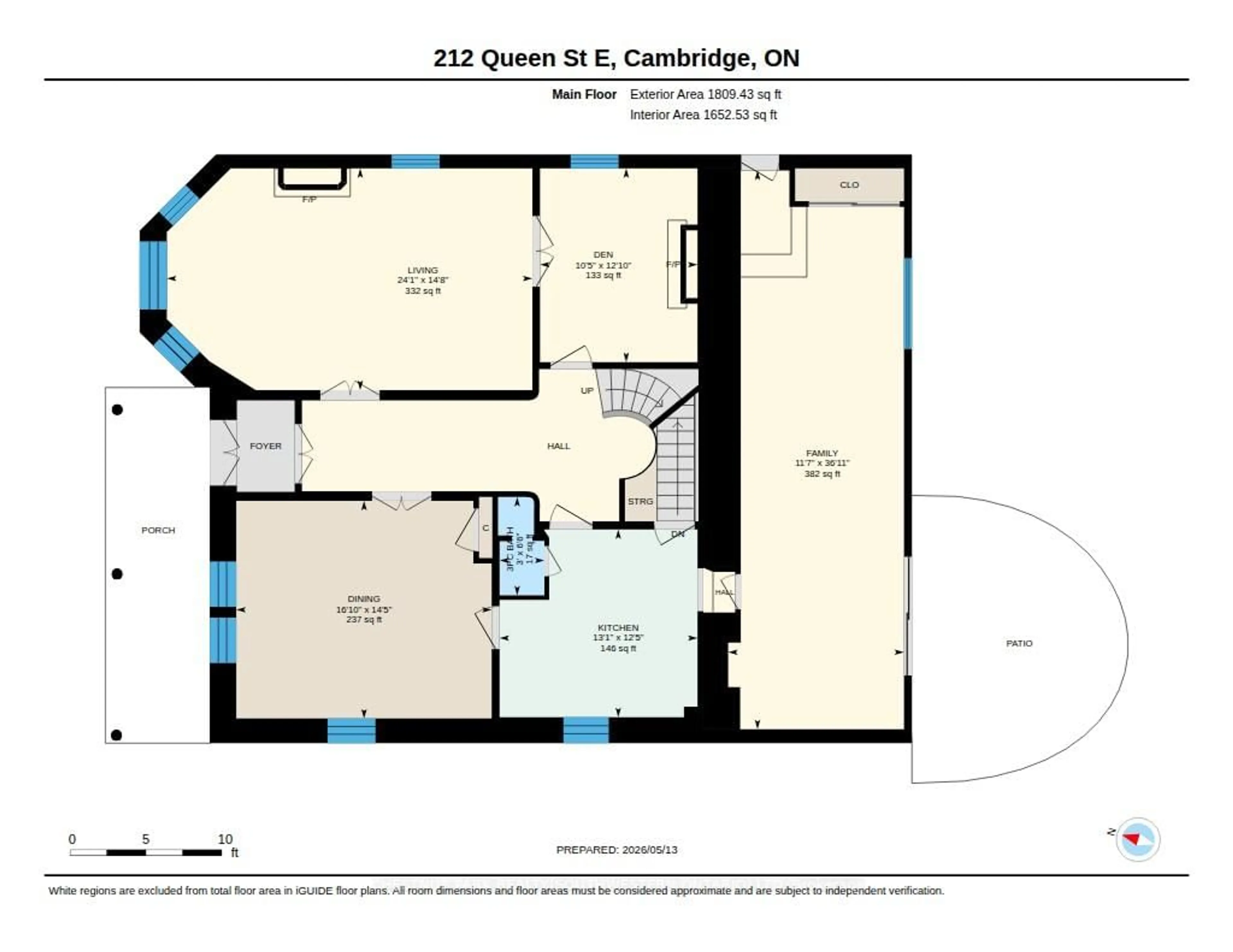 Floor plan for 212 Queen St, Cambridge Ontario N3C 2B4