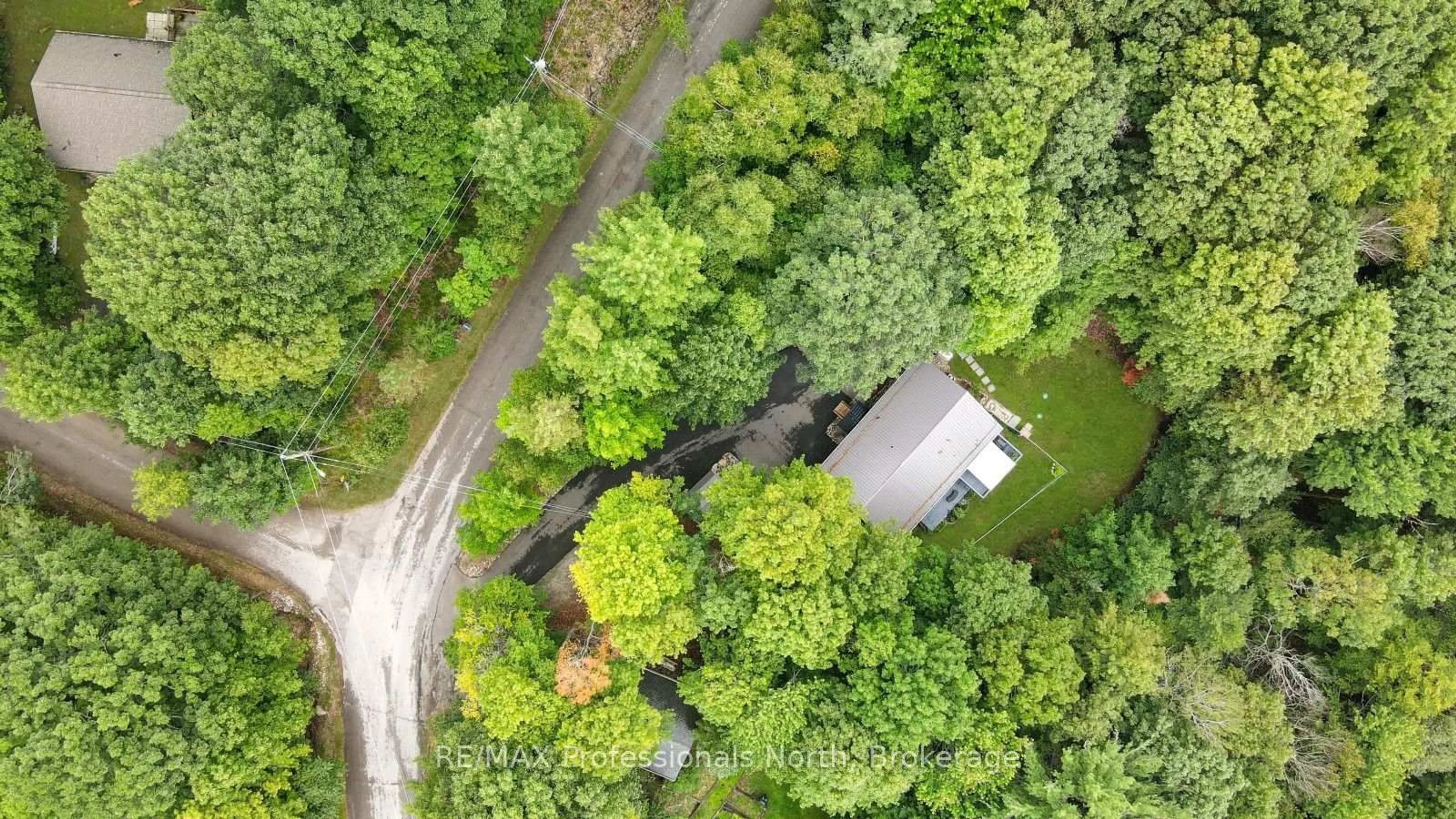 A pic from outside/outdoor area/front of a property/back of a property/a pic from drone, forest/trees view for 202 Sunnyside St, Dysart et al Ontario K0M 1S0