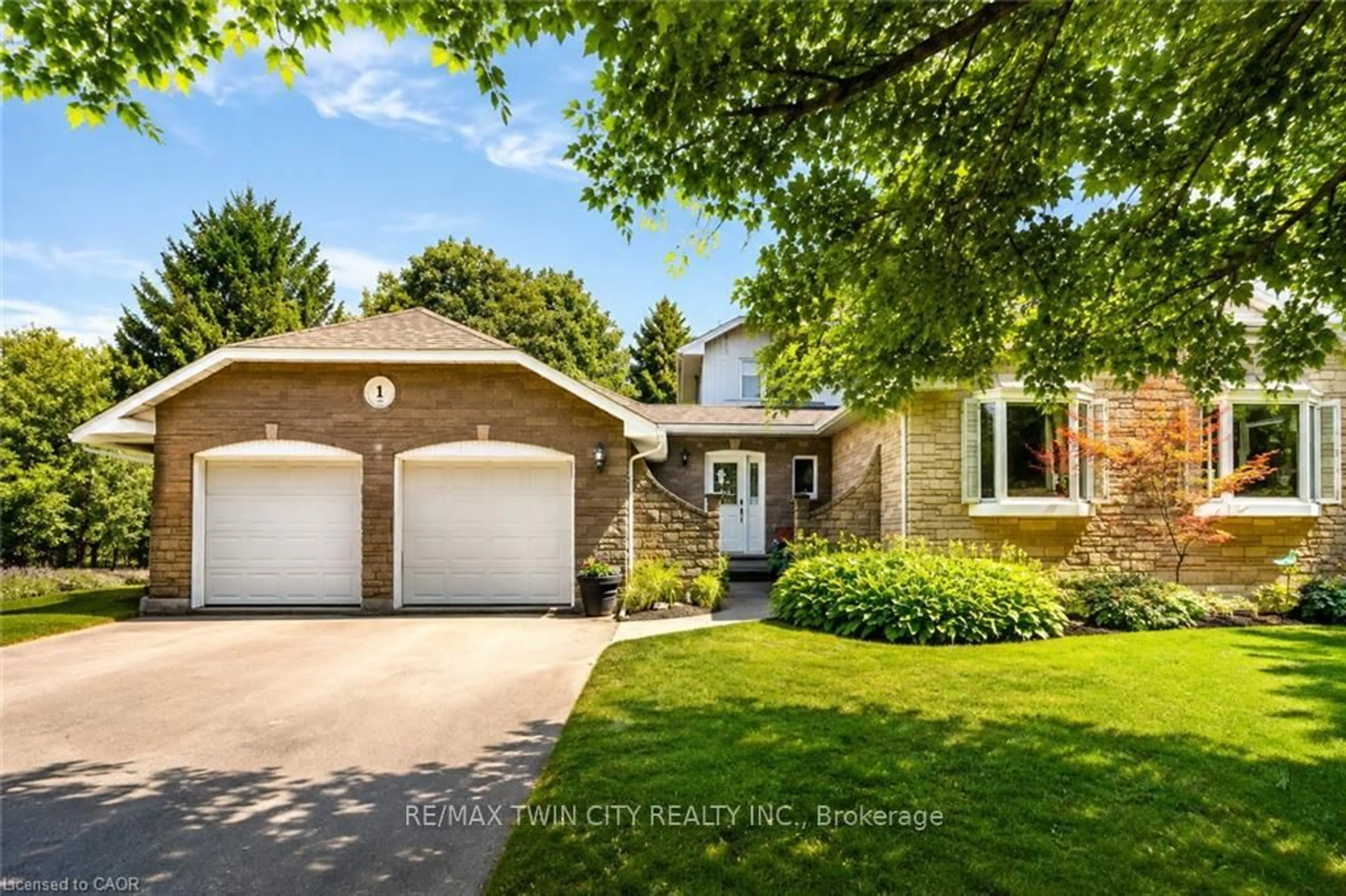Home with brick exterior material, street for 1 Danube Dr, Woolwich Ontario N0B 2M1