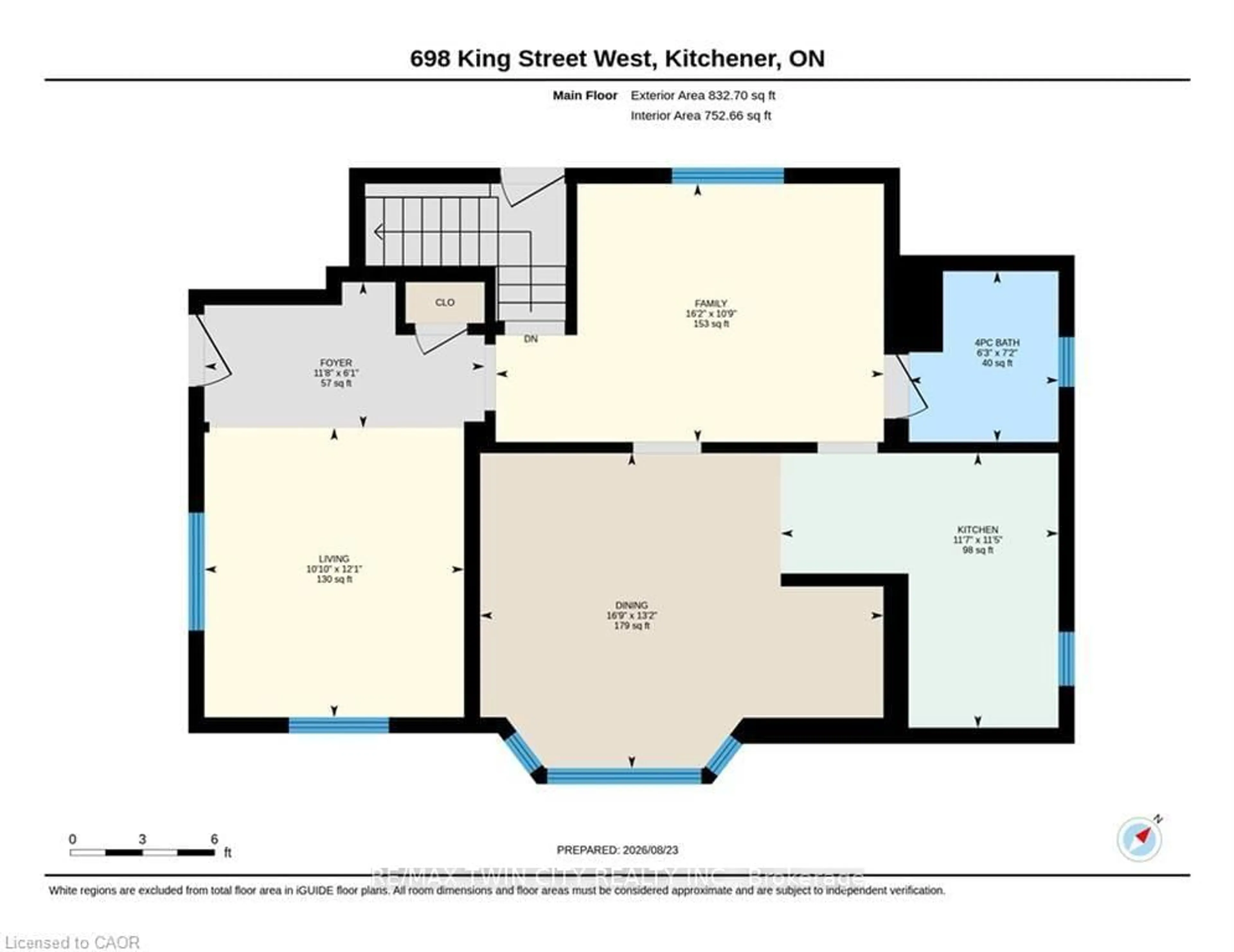 Floor plan for 698 King St, Kitchener Ontario N2G 1E2