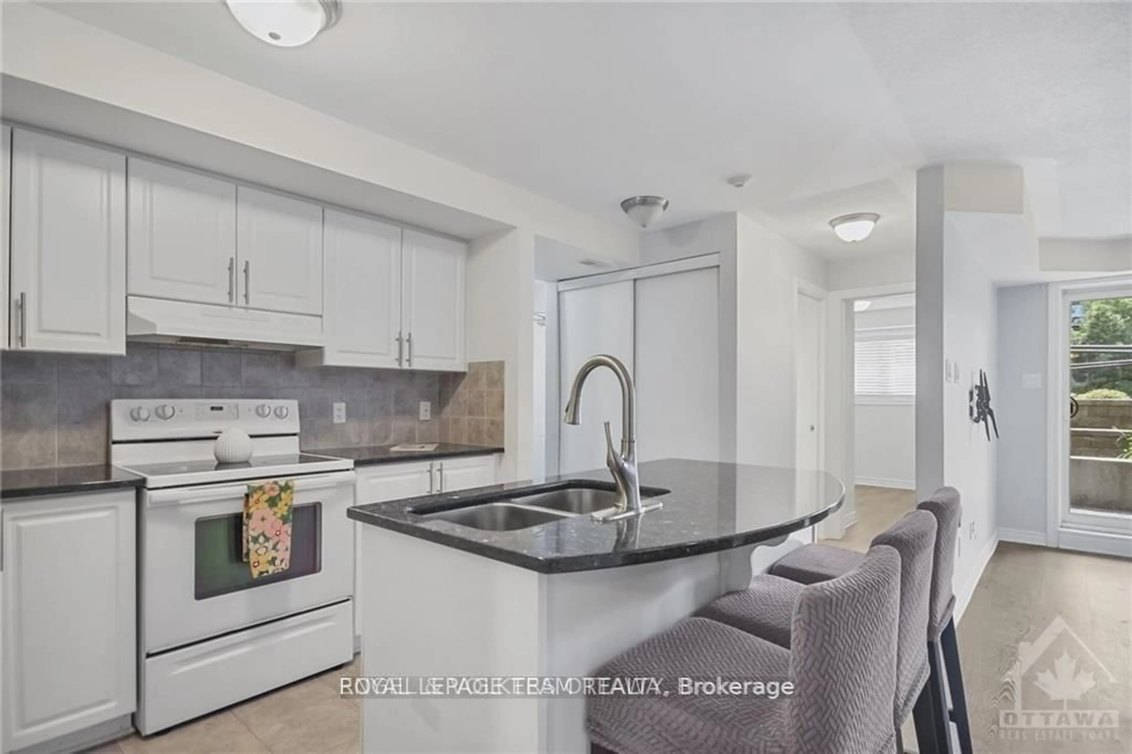Open concept kitchen, ceramic/tile floor for 46 Barnstone Dr ##2, Ottawa Ontario K2G 4R6