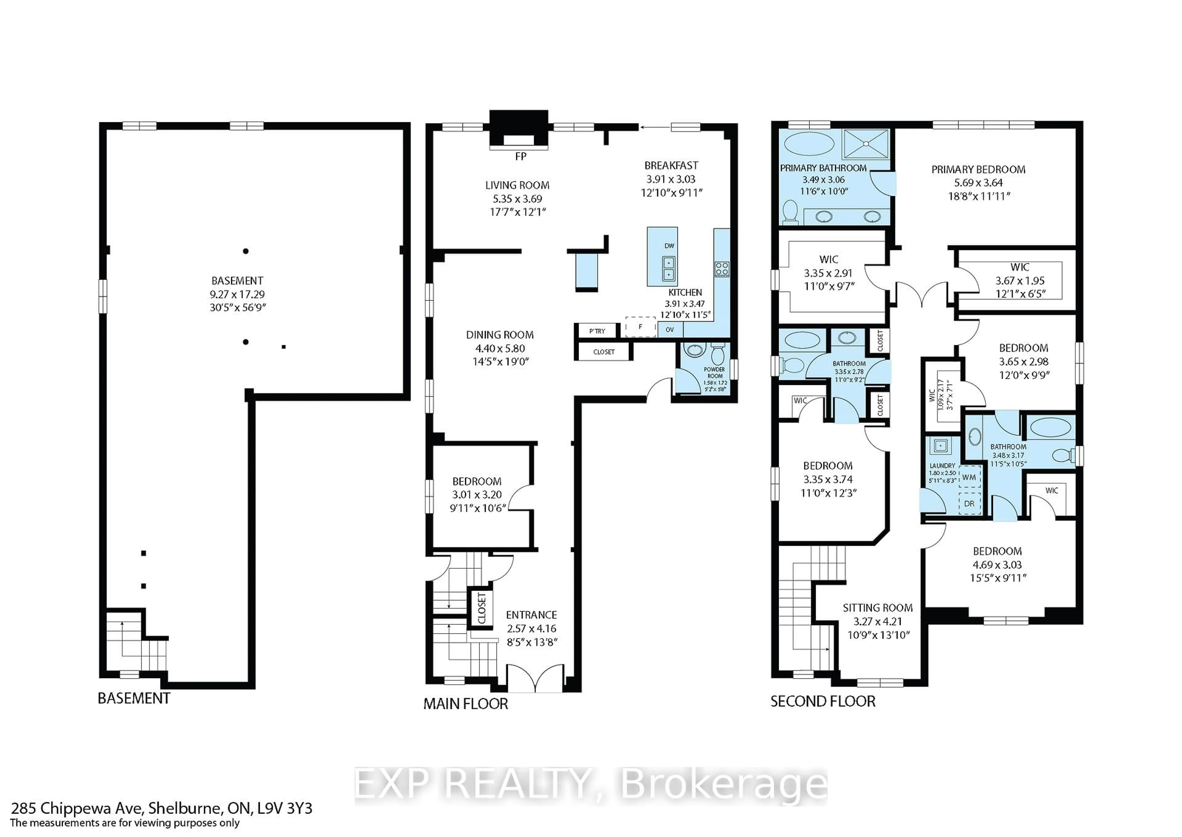 Floor plan for 285 Chippewa Ave, Shelburne Ontario L9V 3Y2