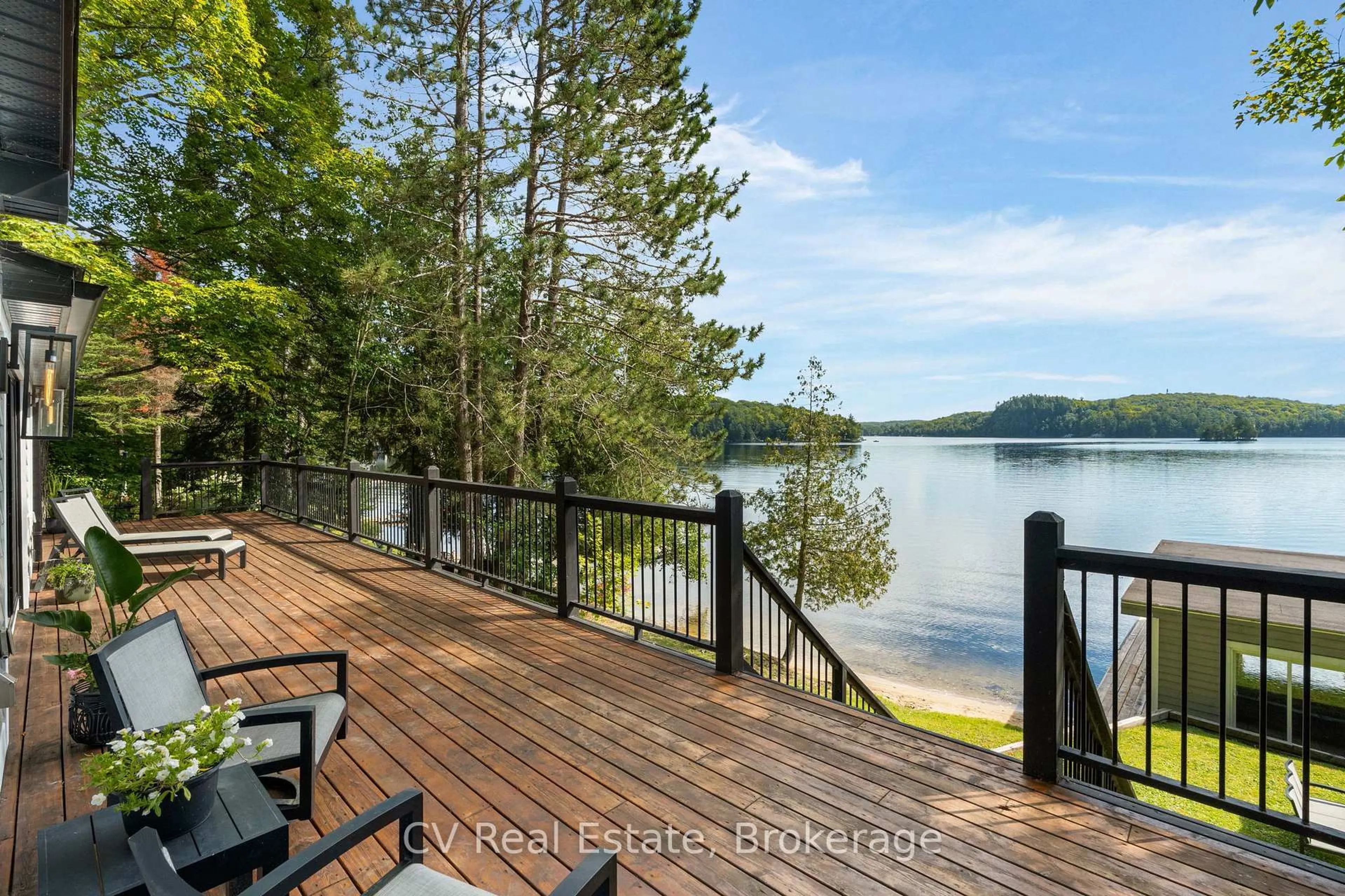 Patio, water/lake/river/ocean view for 1017 White Pine Rd, Lake of Bays Ontario P1H 2J6