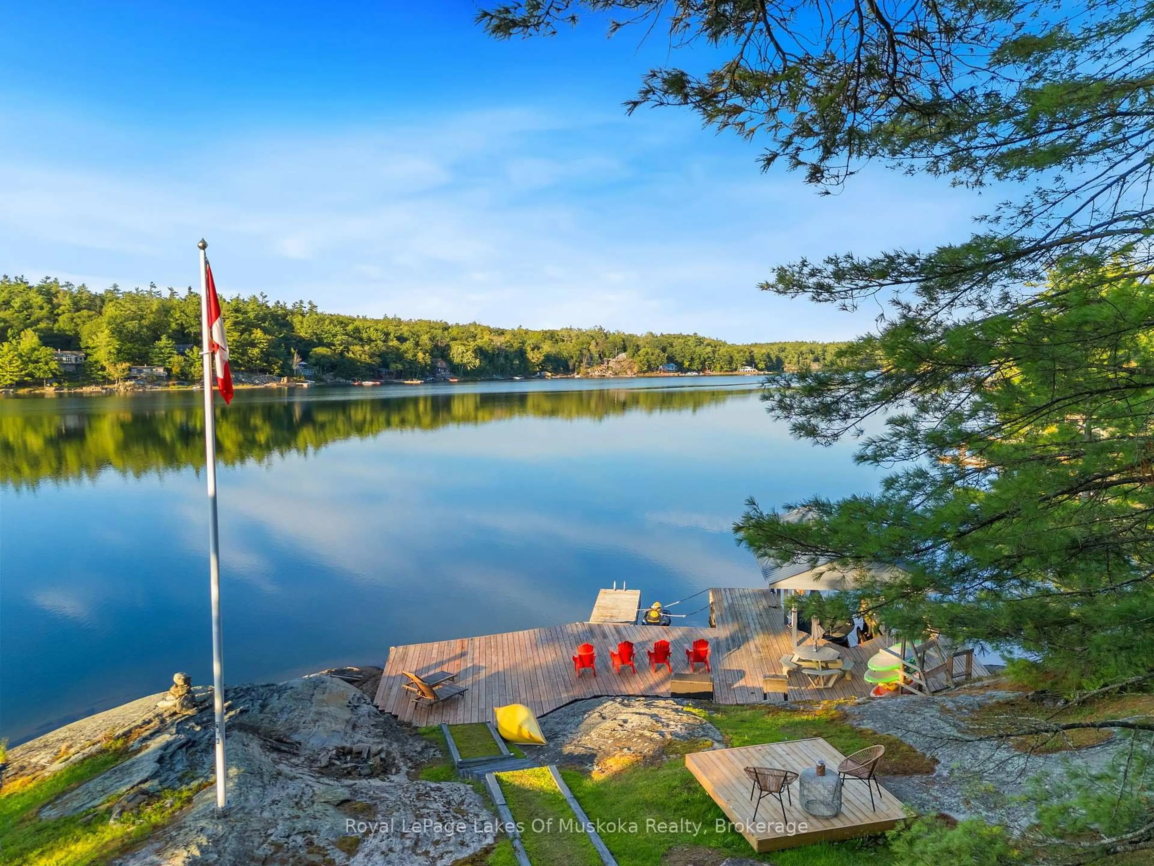 Patio, water/lake/river/ocean view for 3102 Twelve Mile Bay Rd, Georgian Bay Ontario P0C 1H0