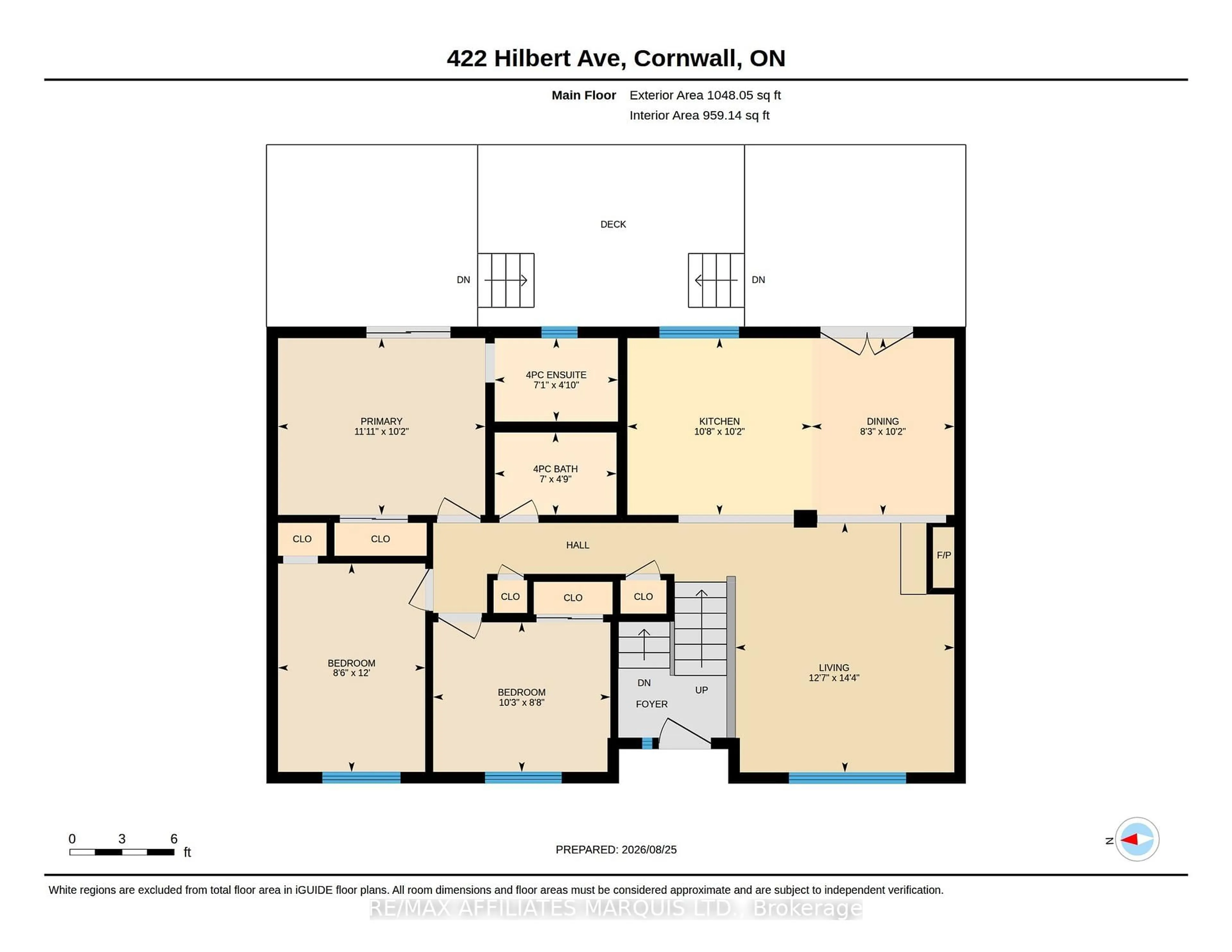 Floor plan for 422 HILBERT Ave, Cornwall Ontario K6K 1H5
