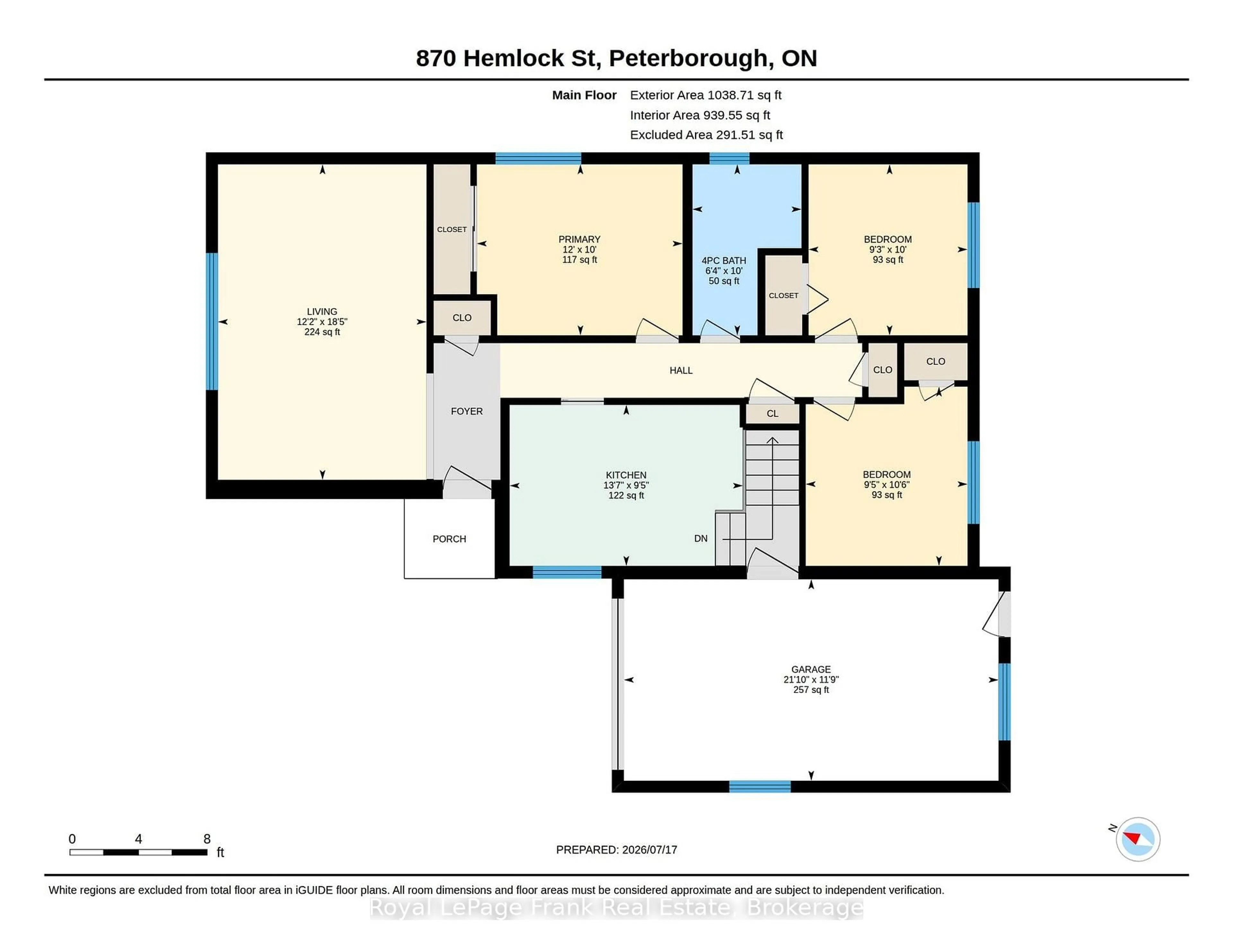 Floor plan for 870 Hemlock St, Peterborough Ontario K9H 6C9